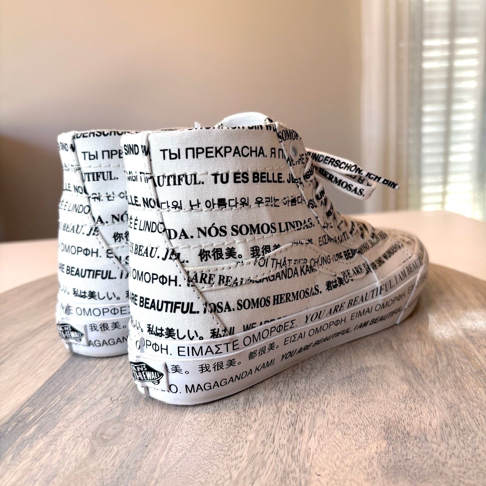 Vans Vans Sk8 We Are Beautiful White Black Print Sneakers Sz 6 Size US 6 / IT 36 - 7 Thumbnail
