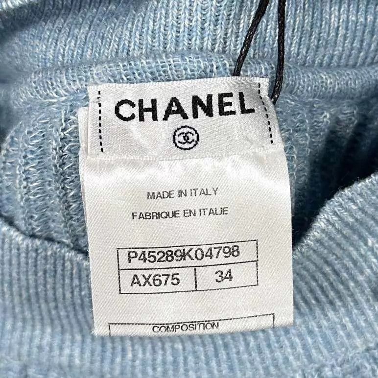 Chanel Chanel Light Blue Pleated Knit Skirt Women's 34 Size 25" / US 0 / IT 36 - 4 Thumbnail