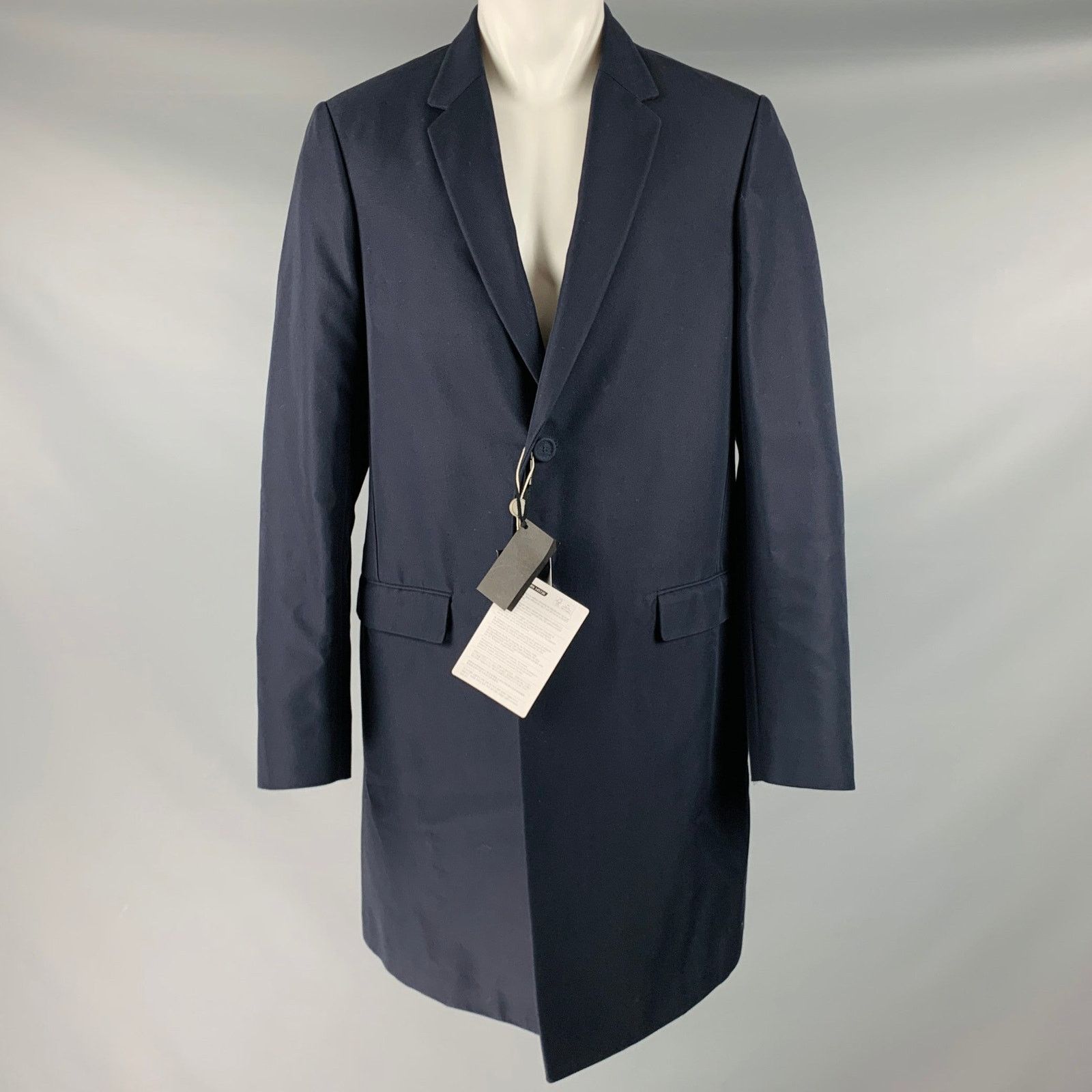 Calvin Klein CALVIN KLEIN COLLECTION Size 40 Navy Cotton Blend Coat Size US L / EU 52-54 / 3 - 1 Thumbnail