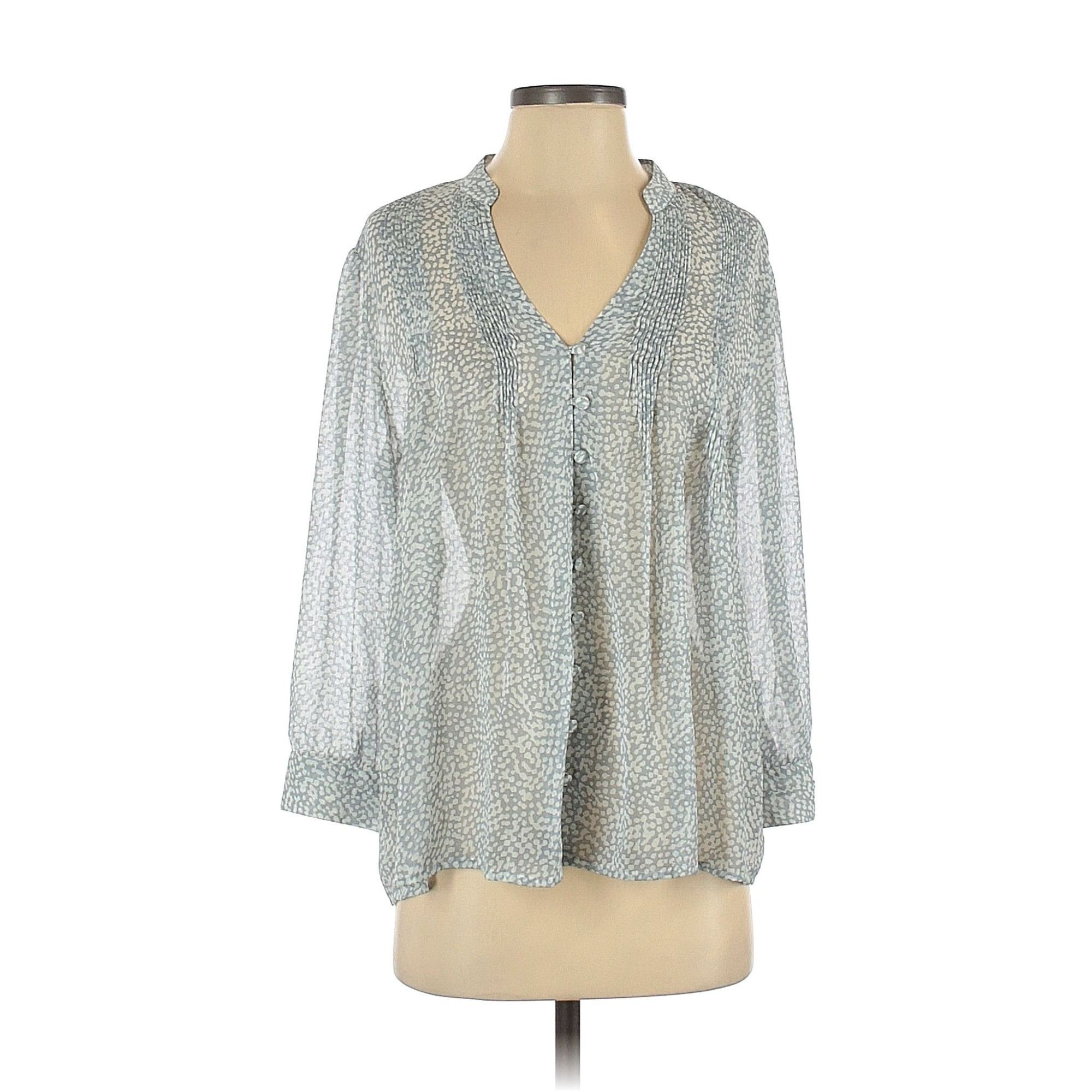 Other Kenar Women’s Sheer Peasant Baby Doll Flowy Button Down 3/4 Size S / US 4 / IT 40 - 1 Thumbnail