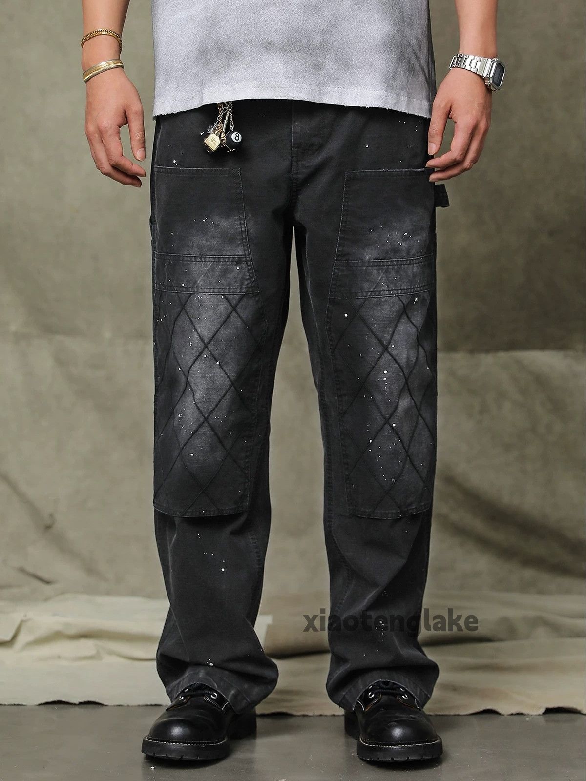 Jean × Vintage washed faded loose baggy carpenter paint cargo pants Size US 32 / EU 48 - 1 Thumbnail