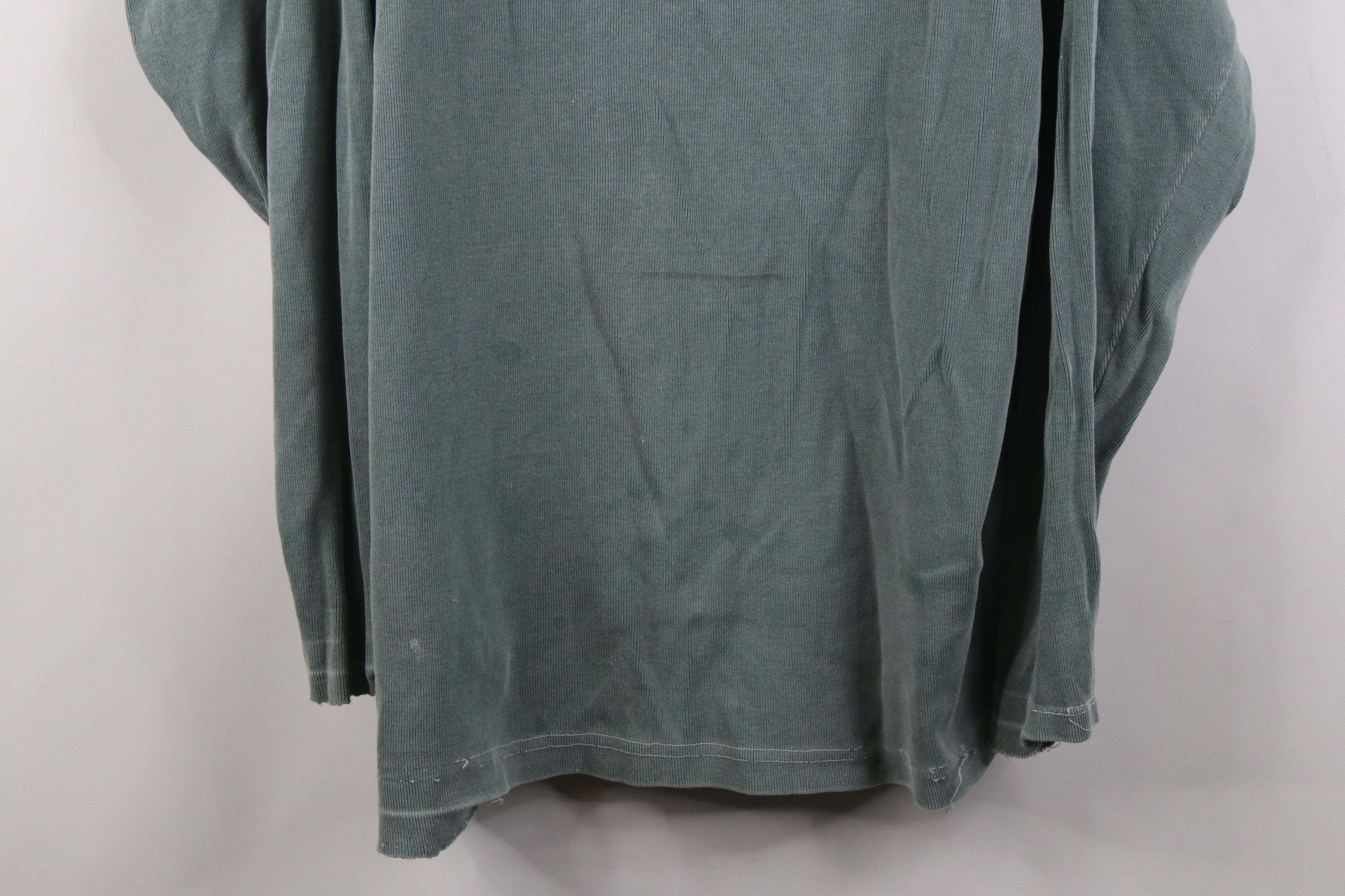 Vintage Vintage 90s Ribbed Knit Long Sleeve Henley T-Shirt Green Size US XL / EU 56 / 4 - 3 Thumbnail