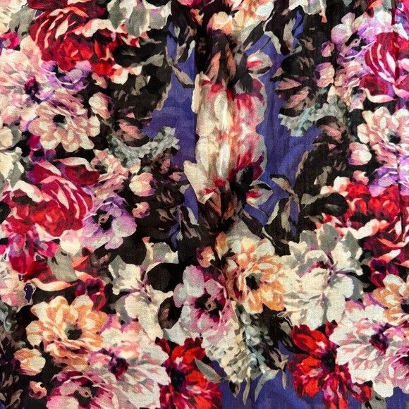Talbots Talbots Cotton & Silk Floral Patterned Rectangular Scarf Size ONE SIZE - 3 Thumbnail