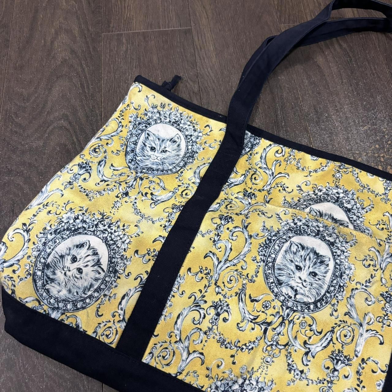 Designer Vintage All Over Print Cat Tote Bag 90s Size ONE SIZE - 3 Thumbnail