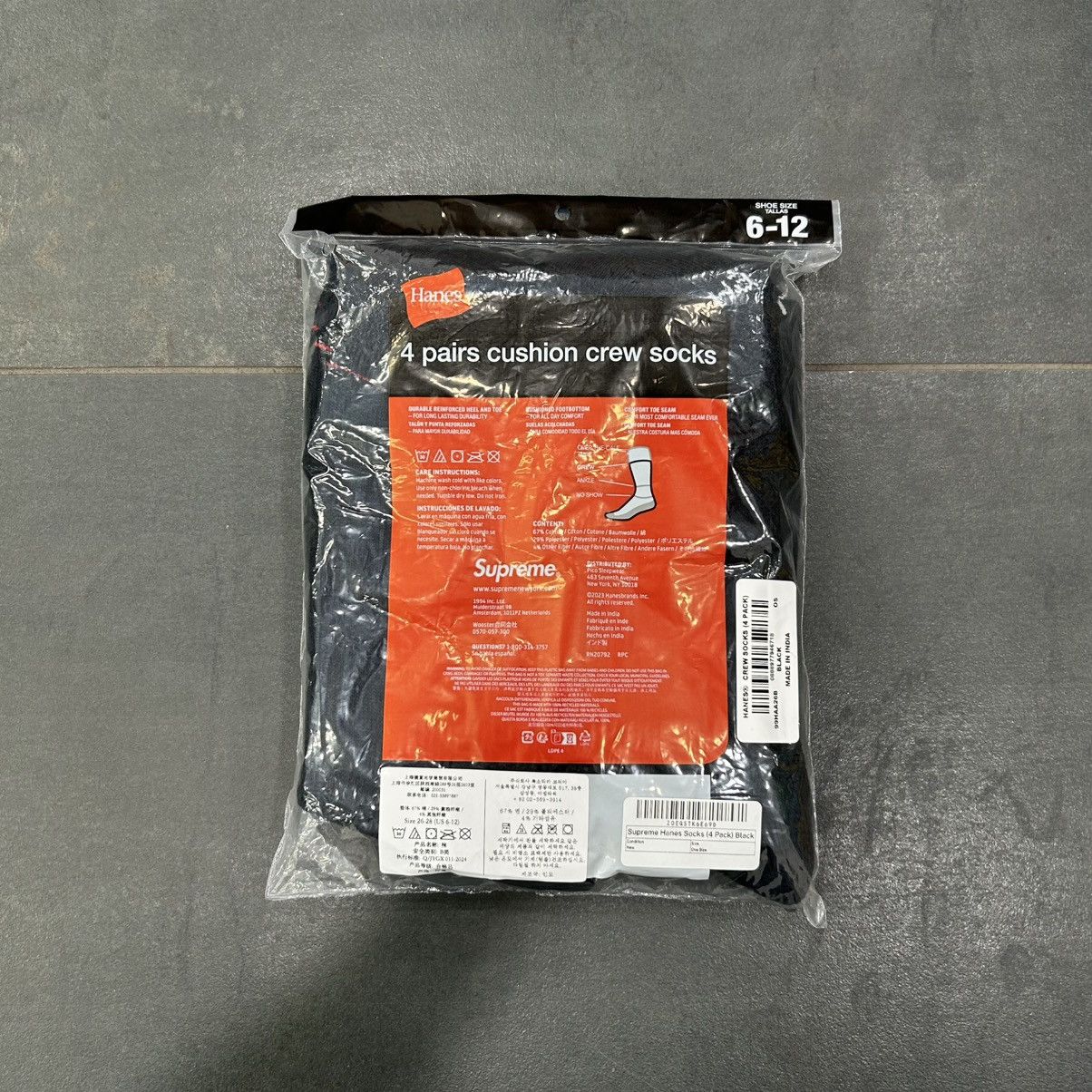 Supreme Supreme Hanes Socks (4 Pack) Black Size ONE SIZE - 2 Thumbnail