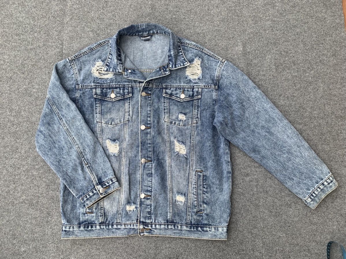 Beauty Beast Distressed Manfinity denim jacket. Size US L / EU 52-54 / 3 - 2 Thumbnail