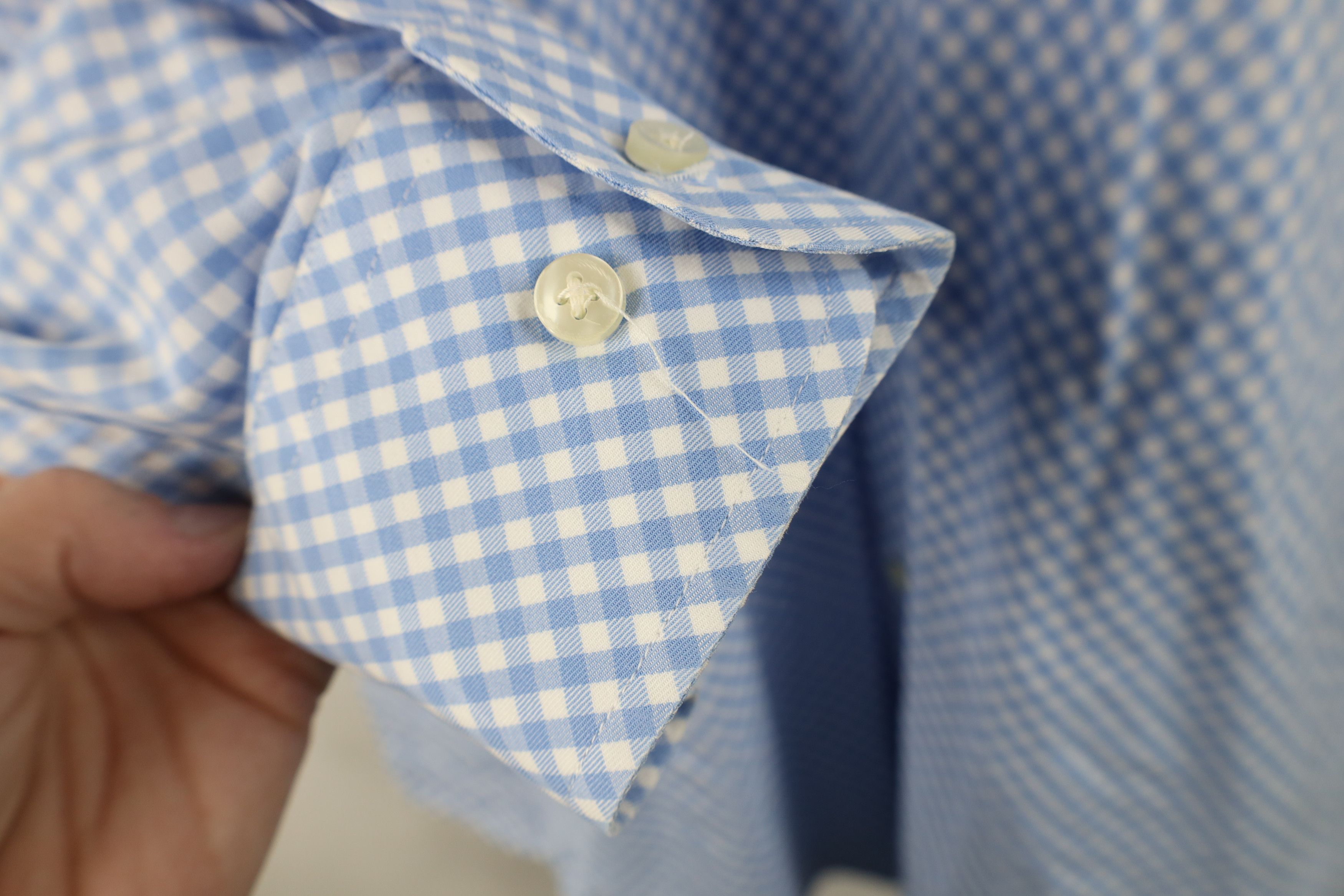 Peter Millar Peter Millar Gingham Collared Button Down Shirt Blue Cotton Size US M / EU 48-50 / 2 - 8 Thumbnail