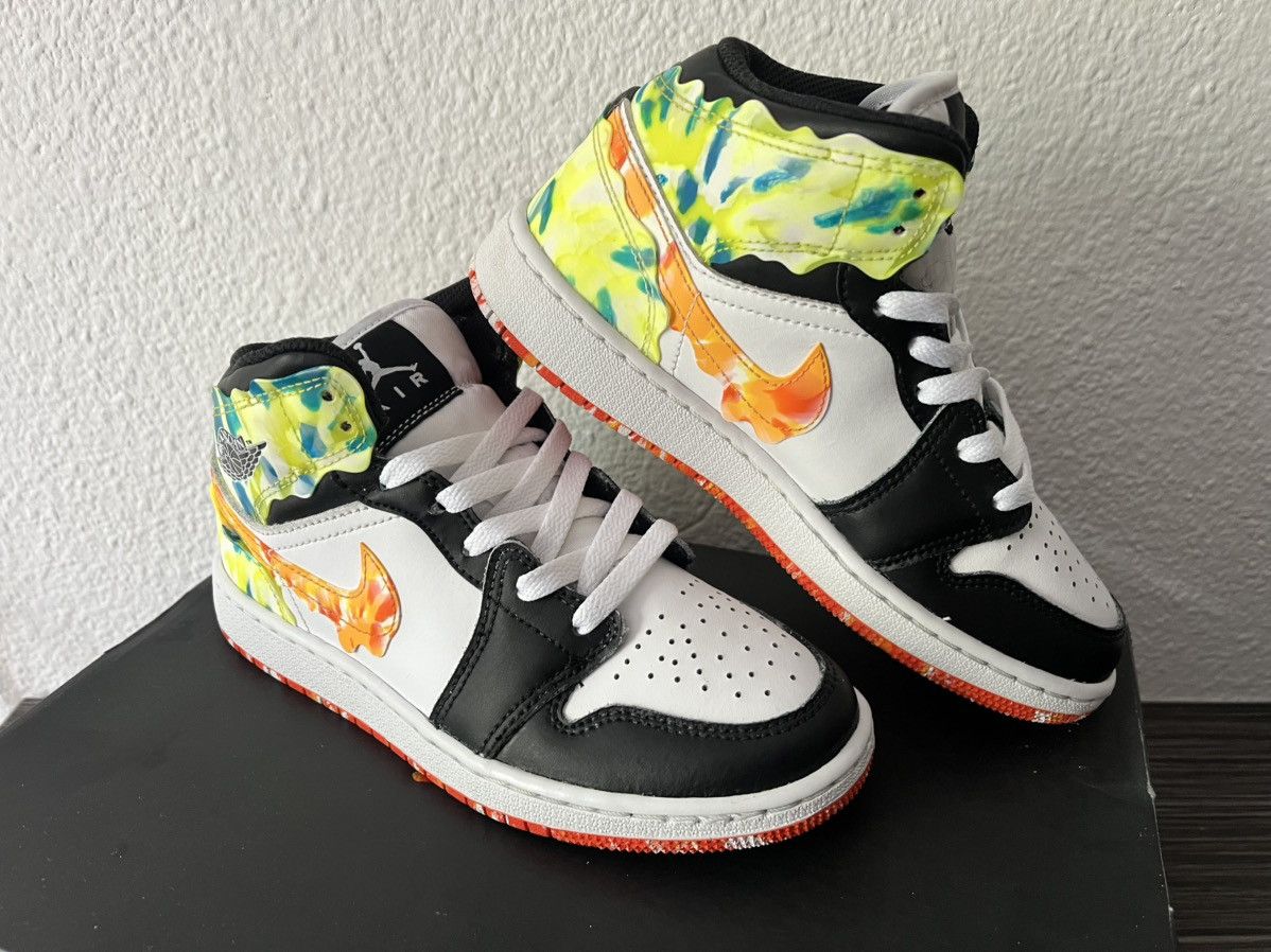 Nike Air Jordan 1 Mid “Paint Drip” Size US 6 / IT 36 - 3 Thumbnail