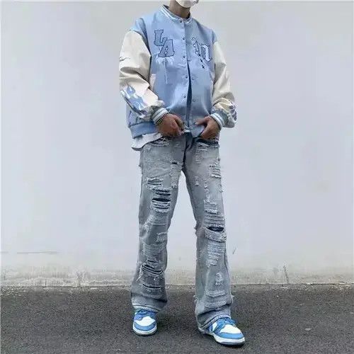 Other L..A Palm Tree Patch Graphic Blue Varsity Jacket Size US XL / EU 56 / 4 - 4 Thumbnail