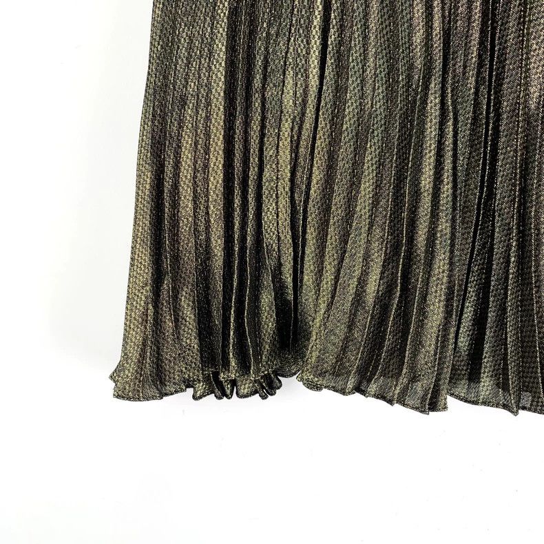 Saint Laurent Paris Saint Laurent Paris Golden mulberry silk casual pleated sk Size 24" / US 00 / IT 34 - 4 Thumbnail