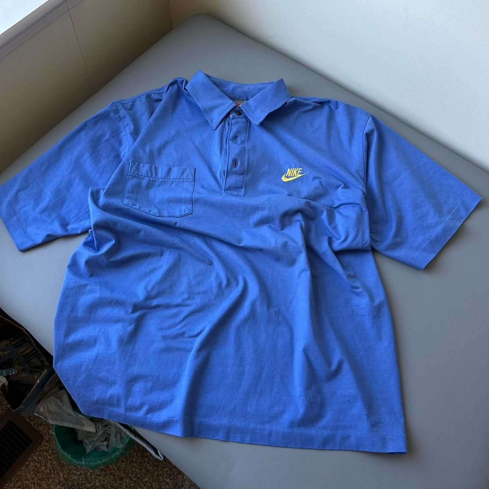 Nike Vintage 80s Blue Nike Polo Tennis Golf Polo Button Shirt Size US M / EU 48-50 / 2 - 3 Thumbnail