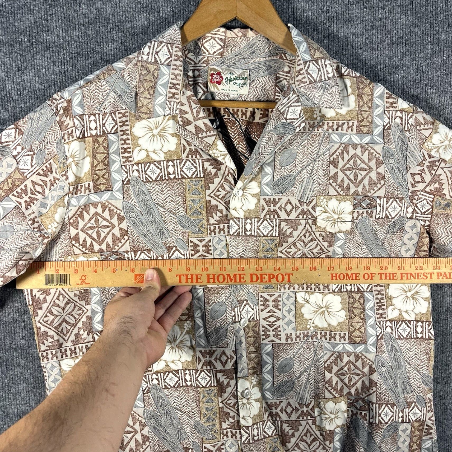 Hilo Hattie VINTAGE Hilo Hattie Hawaiian Shirt Mens L Brown Geometric Pattern Short Sleeve Button-Up Casual Travel Size US L / EU 52-54 / 3 - 5 Thumbnail