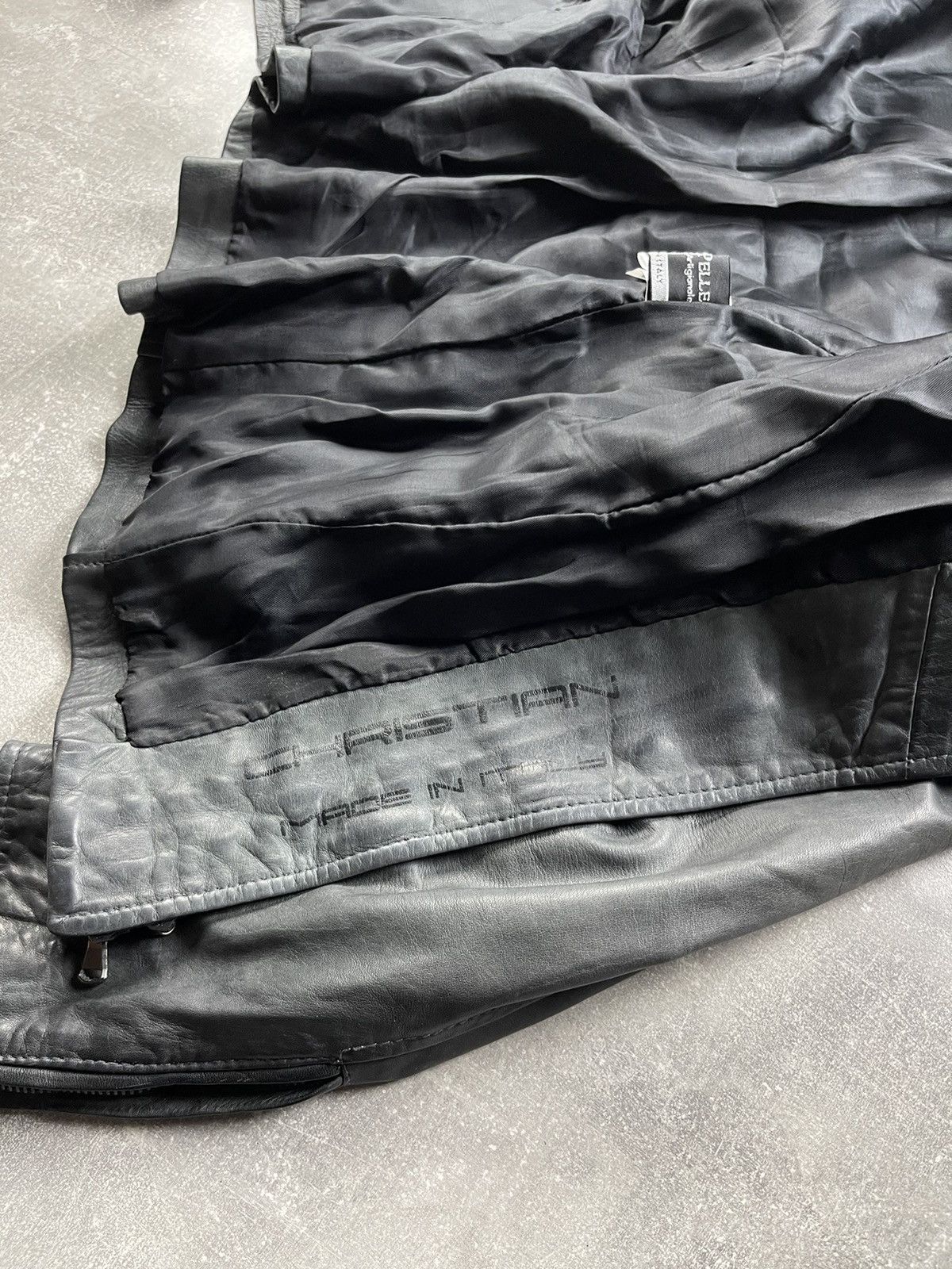 Seditionaries Avant Garde Italian Women's Zip Belted Gray Leather Jacket Size L / US 10 / IT 46 - 15 Thumbnail