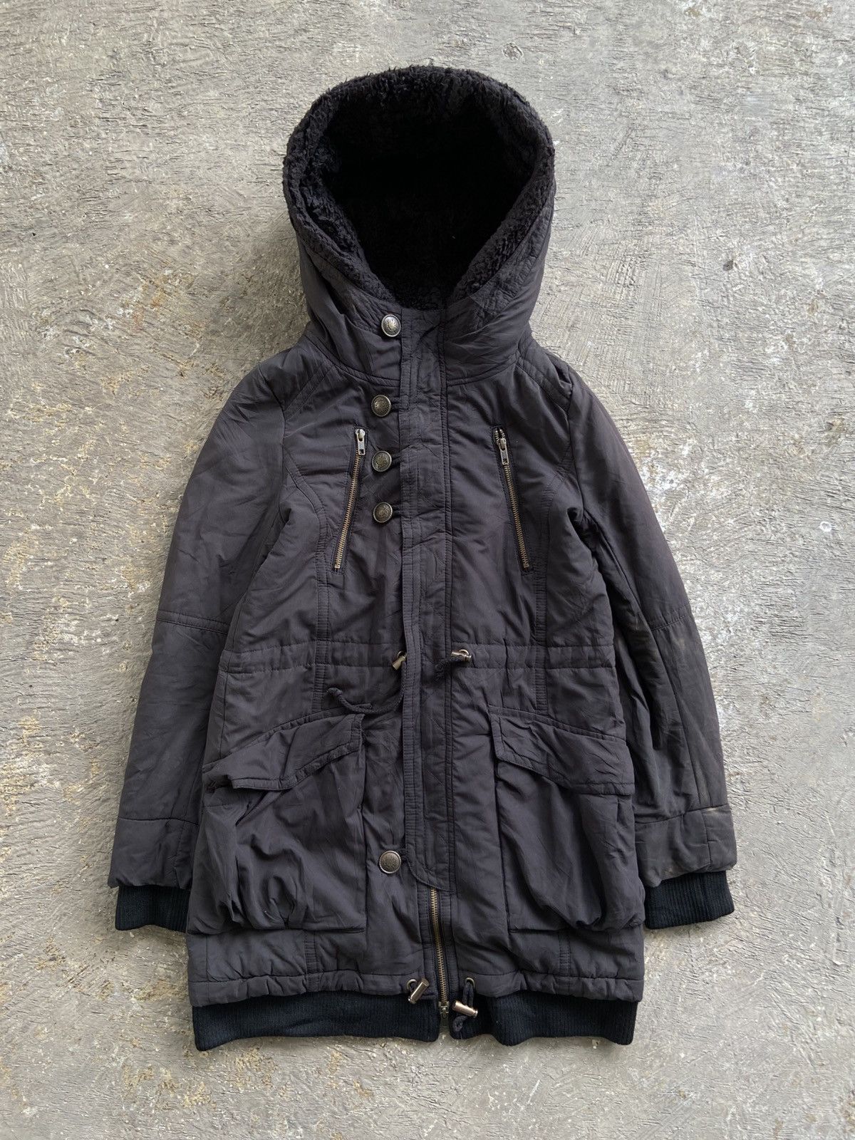20471120 2000s Black by Moussy - Vkei Style Layered Sherpa Jacket Size US M / EU 48-50 / 2 - 1 Thumbnail