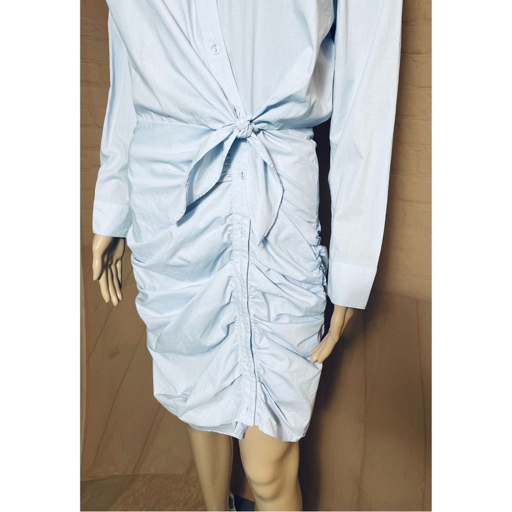 Other New ASTR The Label Blue Cotton Front Button Ruched Dress Si Size M / US 6-8 / IT 42-44 - 4 Thumbnail