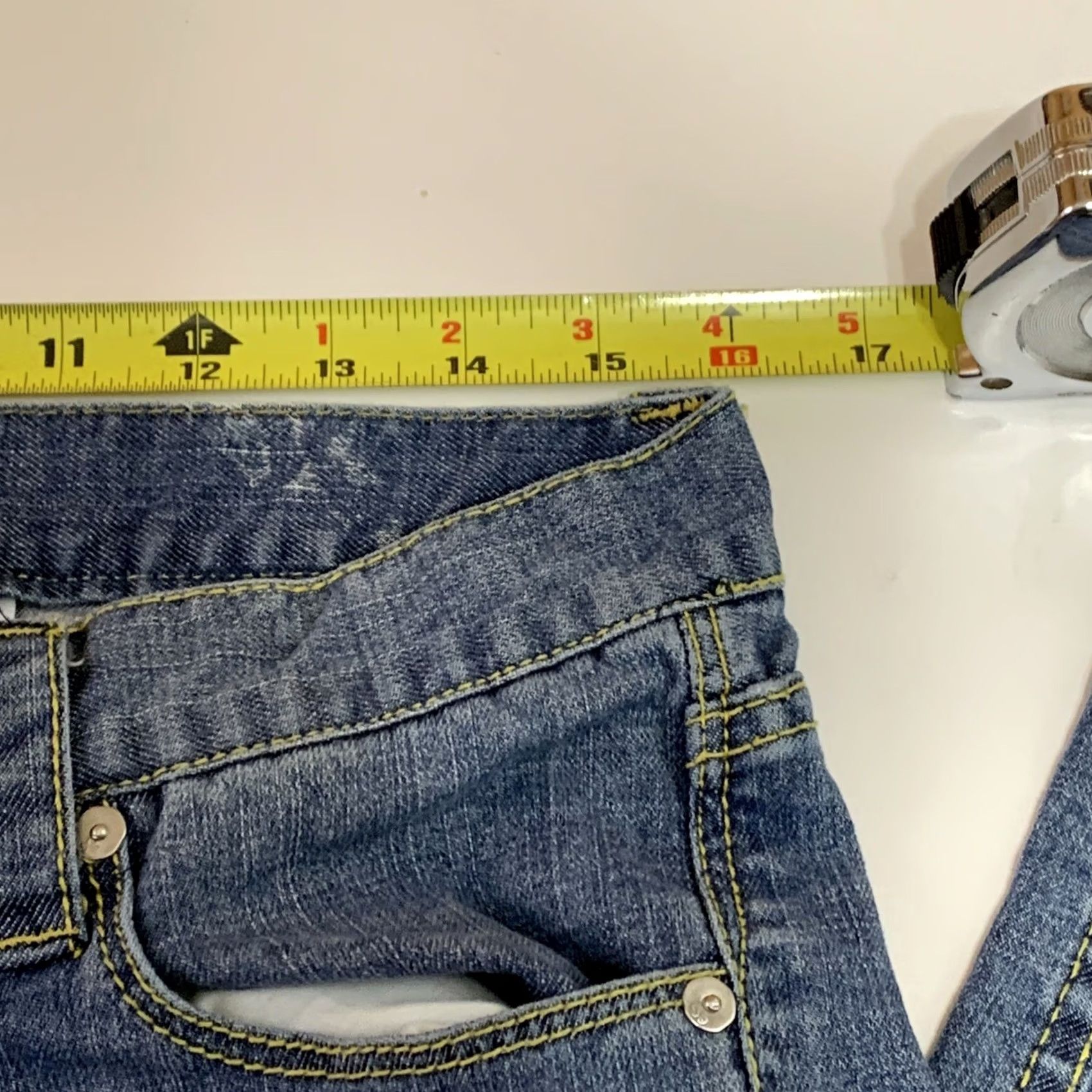Denime VINTAGE True Soulmate Denim Jeans Women’s Blue 32x23 Size 7 Distressed Straight Leg Cotton Blend Zip Jeans Blue Womens 32x23 Size 28" / US 6 / IT 42 - 7 Thumbnail