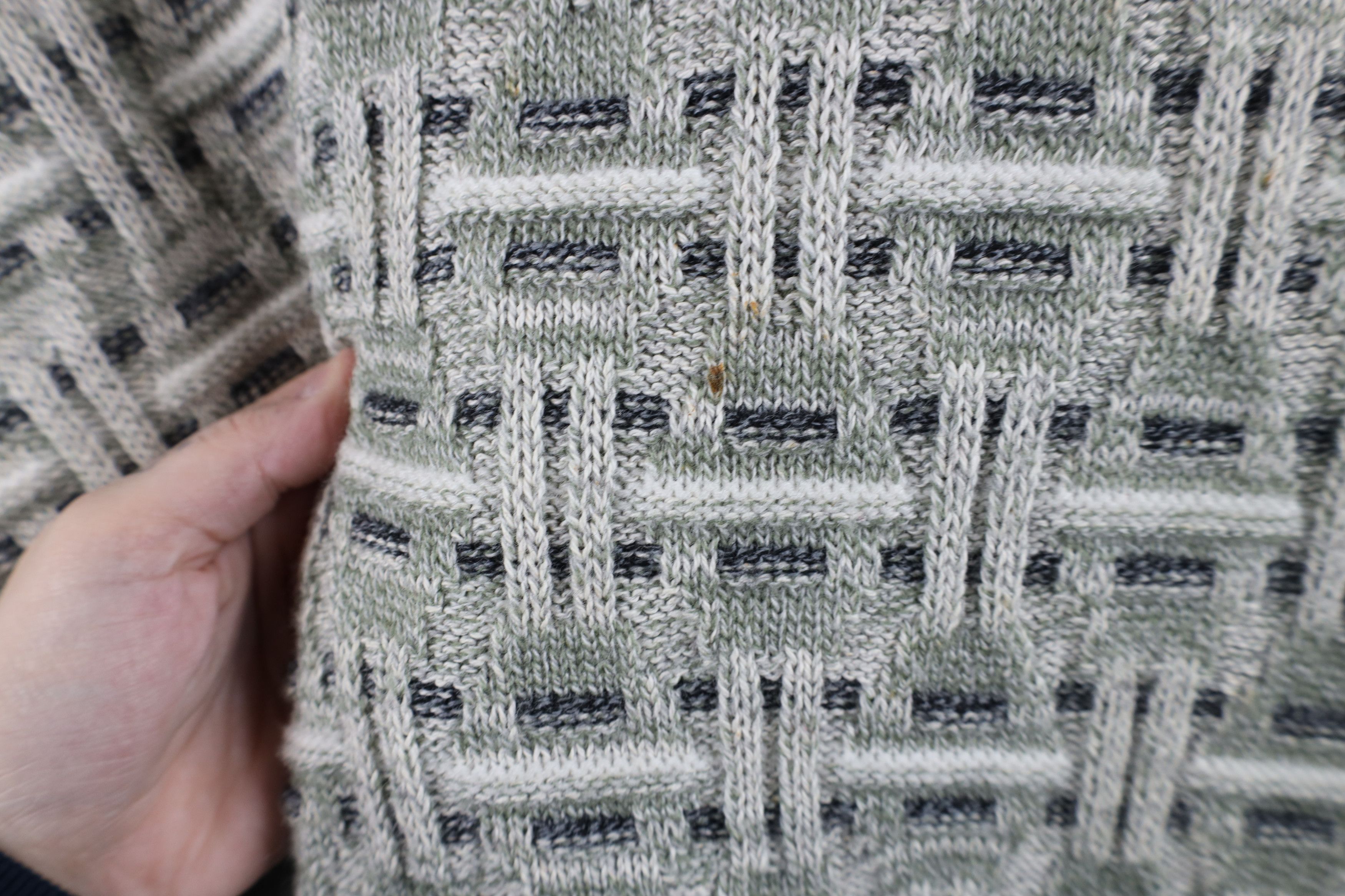 Vintage Vintage 90s Streetwear Cross Weave Knit Dad Crewneck Sweater Size US XL / EU 56 / 4 - 4 Thumbnail