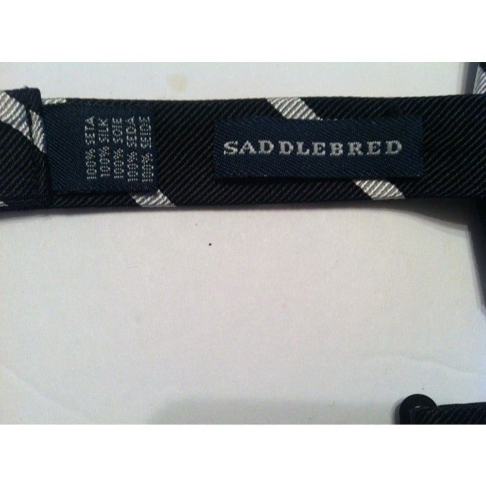 Saddlebred SADDLEBRED MENS NEW BLACK 100%SILK BOW TIE Size ONE SIZE - 4 Thumbnail