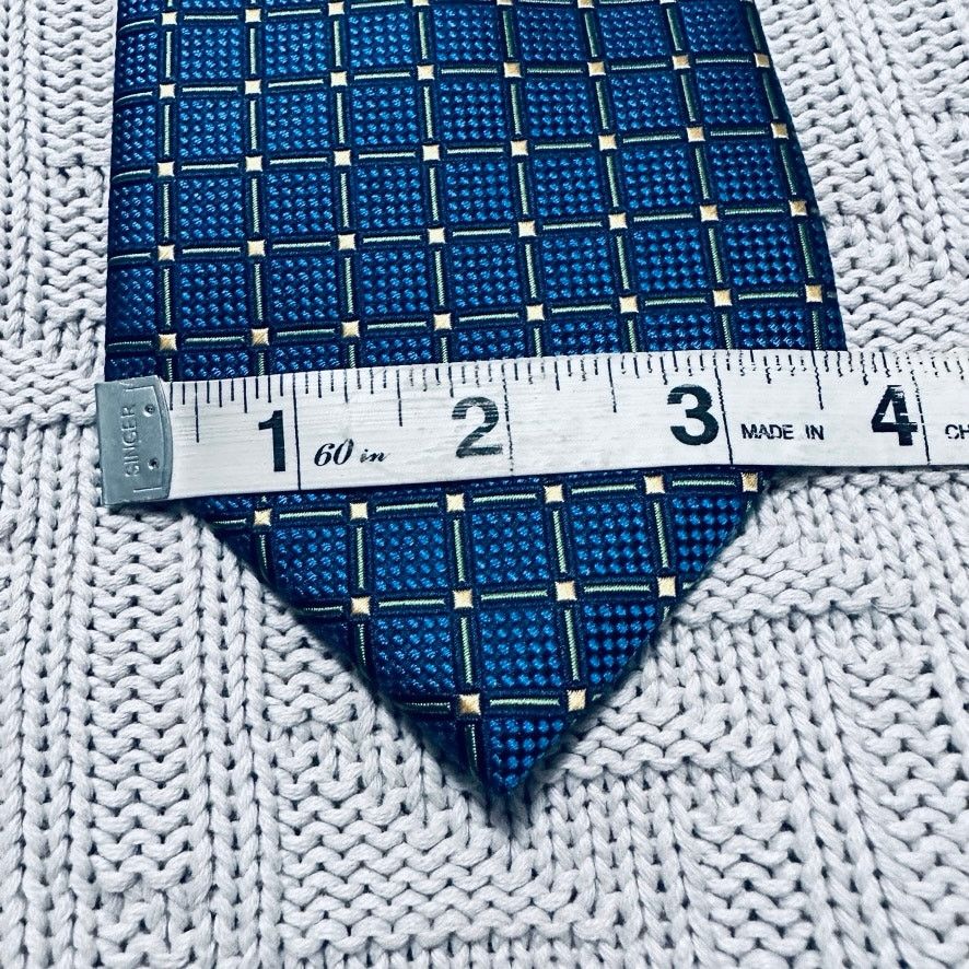 Other Henry Jacobson blue geometric plaid silk tie Size ONE SIZE - 5 Thumbnail