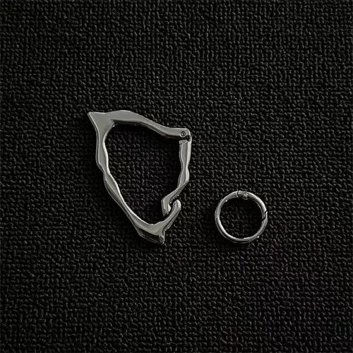 Jewelry Silver Geometric Hoop Earrings, Modern Minimalist Jewelry Size ONE SIZE - 1 Thumbnail