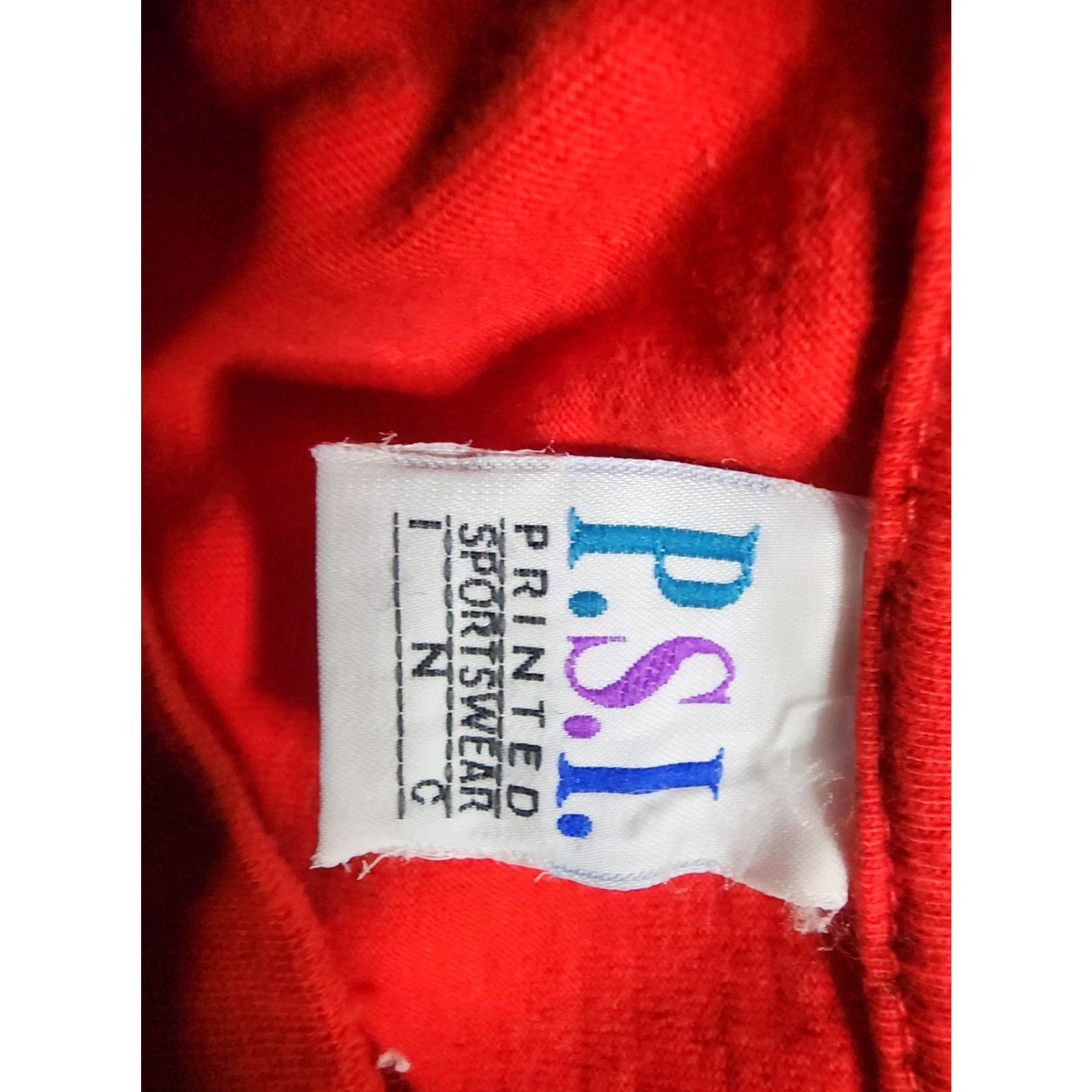 Vintage VINTAGE PSI International T-Shirt Unisex Adults Short Sleeve Crew Neck Red 90s USA 4th of July American Grandpa Grandma Bear Puff Print Size US L / EU 52-54 / 3 - 4 Thumbnail