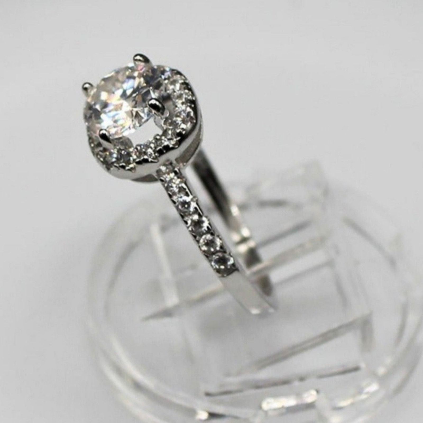 Other 925 Sterling Silver Moissanite Engagement Ring Size 6 Size ONE SIZE - 4 Thumbnail