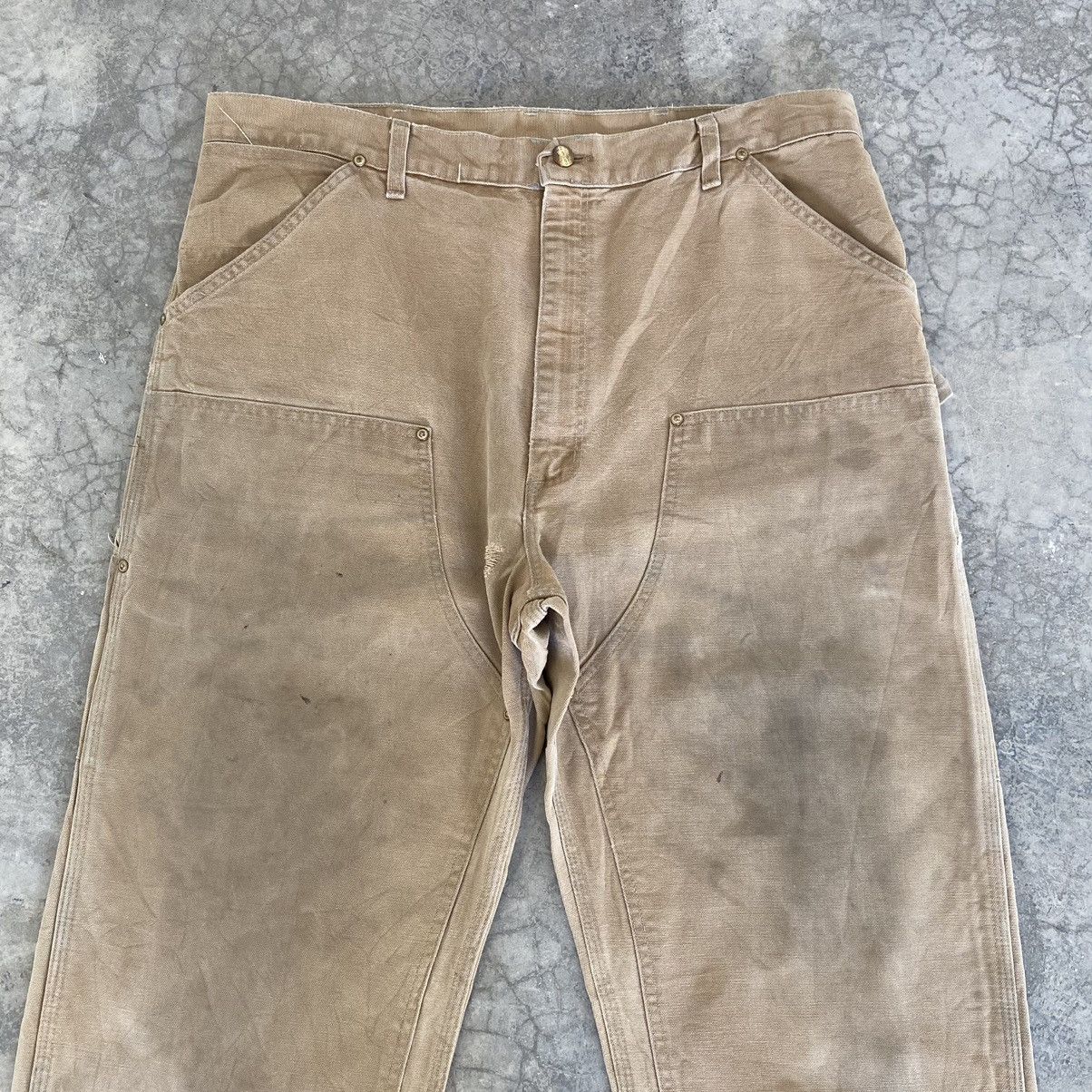 Carhartt VTG Carhartt Double Knee Faded Tan Dirty Carpenter Pants Size US 36 / EU 52 - 4 Thumbnail
