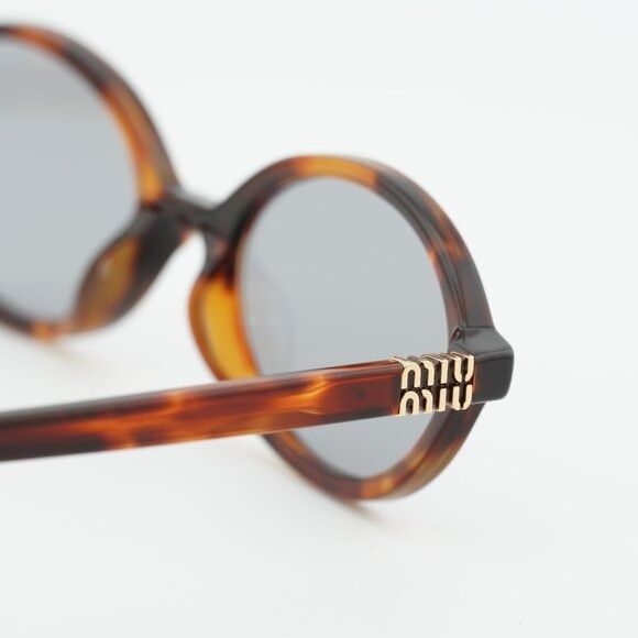 Miu Miu Miu Miu MU04ZS 21C40O Sunglasses Havana Mahogany Oval Frame Size ONE SIZE - 5 Thumbnail