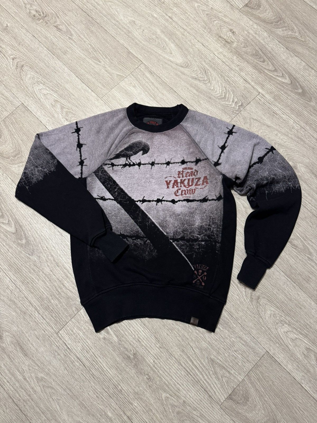 Japanese Brand 🔷Vintage Yakuza Read Crow Y2K Sweatshirt🔷 Size US S / EU 44-46 / 1 - 1 Thumbnail