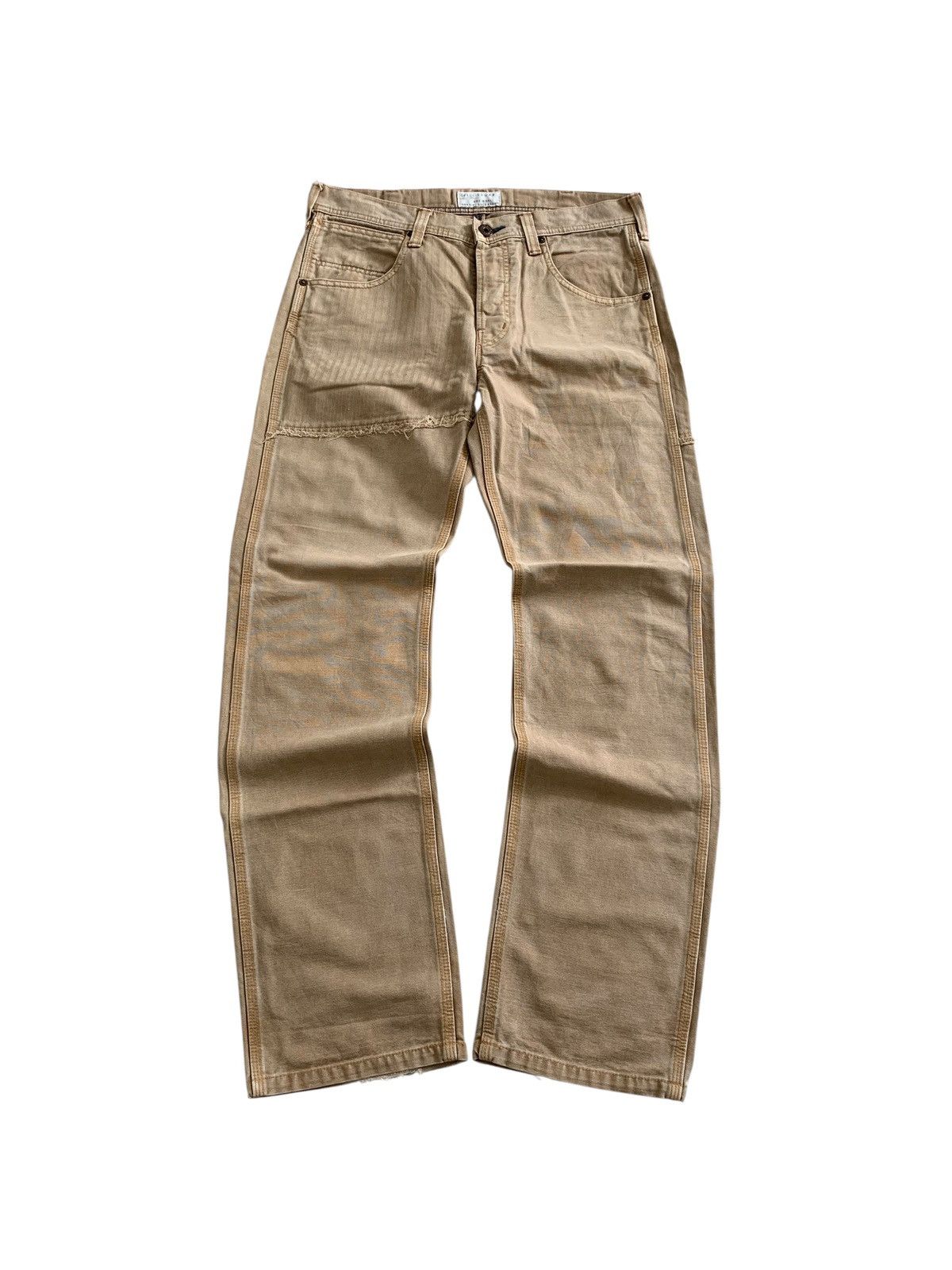 Japanese Brand Spellbound Domingo Co Canvas Duck Patchwork HBT Pants Size US 32 / EU 48 - 1 Thumbnail