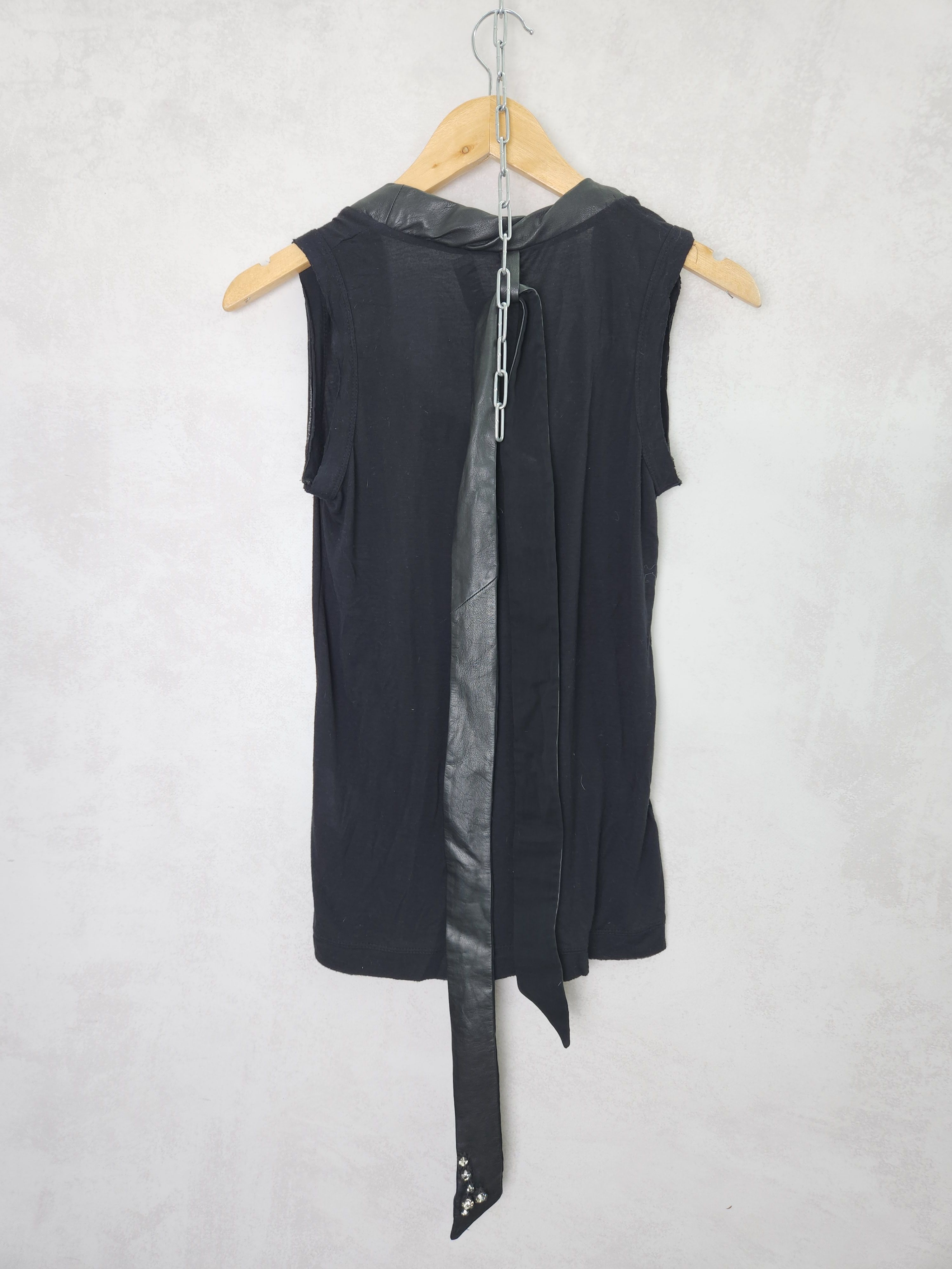 Valentino Valentino T Shirt Couture Viscose Tank Top Leather Neck Size M / US 6-8 / IT 42-44 - 4 Thumbnail