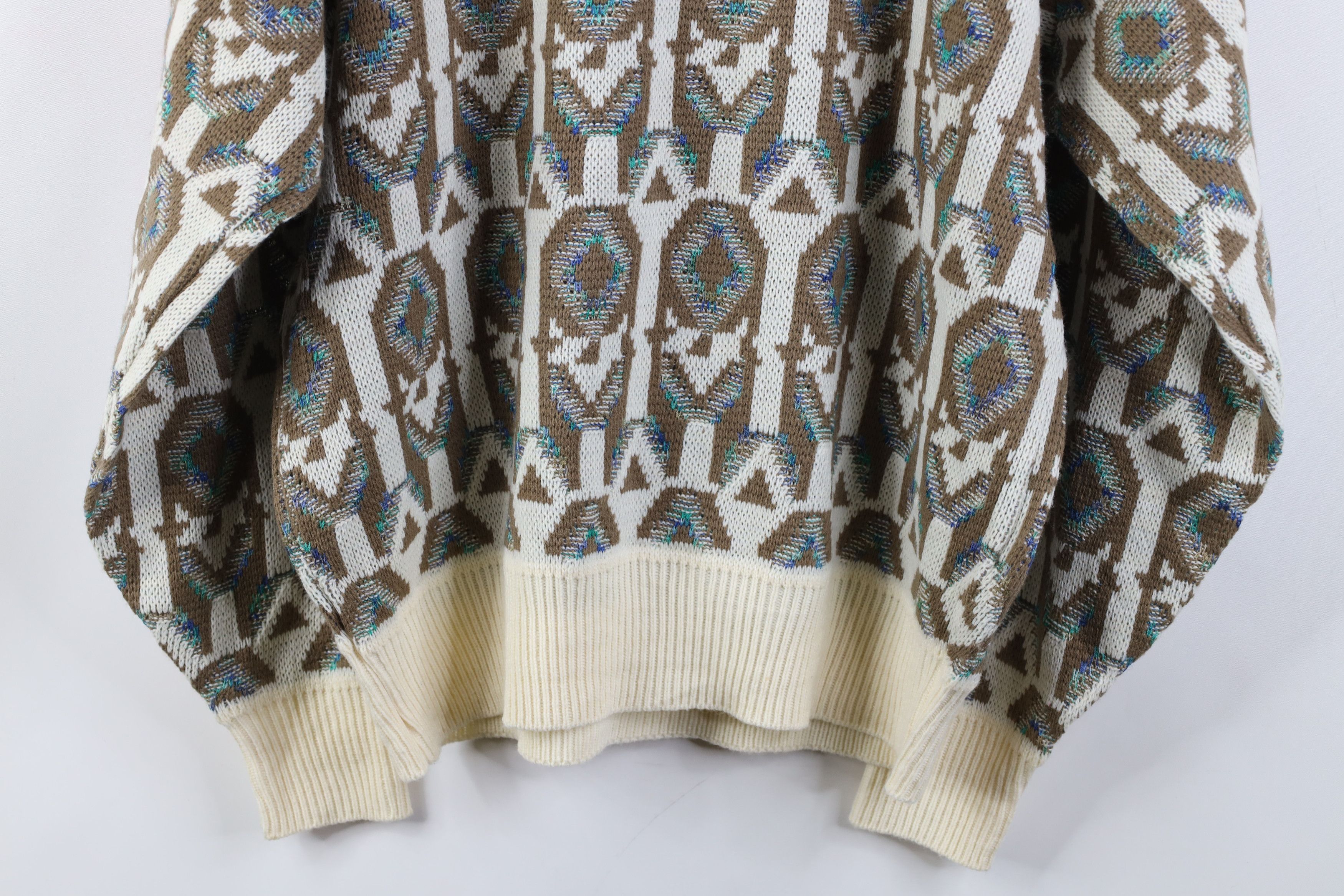 Vintage Vintage 90s Coogi Style Geometric Knit Crewneck Sweater Size US XL / EU 56 / 4 - 11 Thumbnail