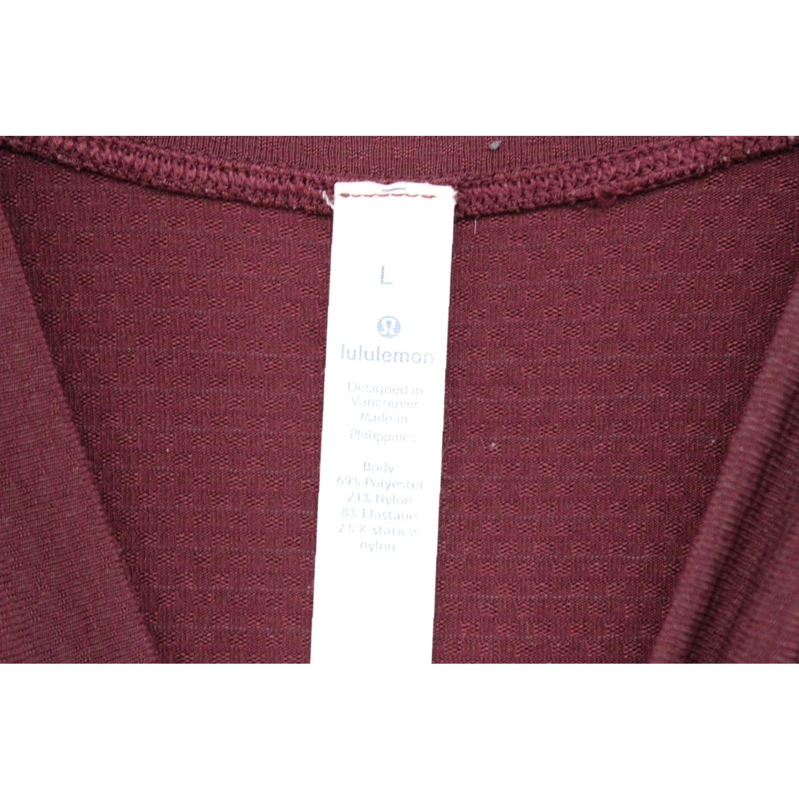 Lululemon Lululemon License to Move T-Shirt Mens Large Burgundy Crew Neck Waffle Knit Size US L / EU 52-54 / 3 - 6 Thumbnail