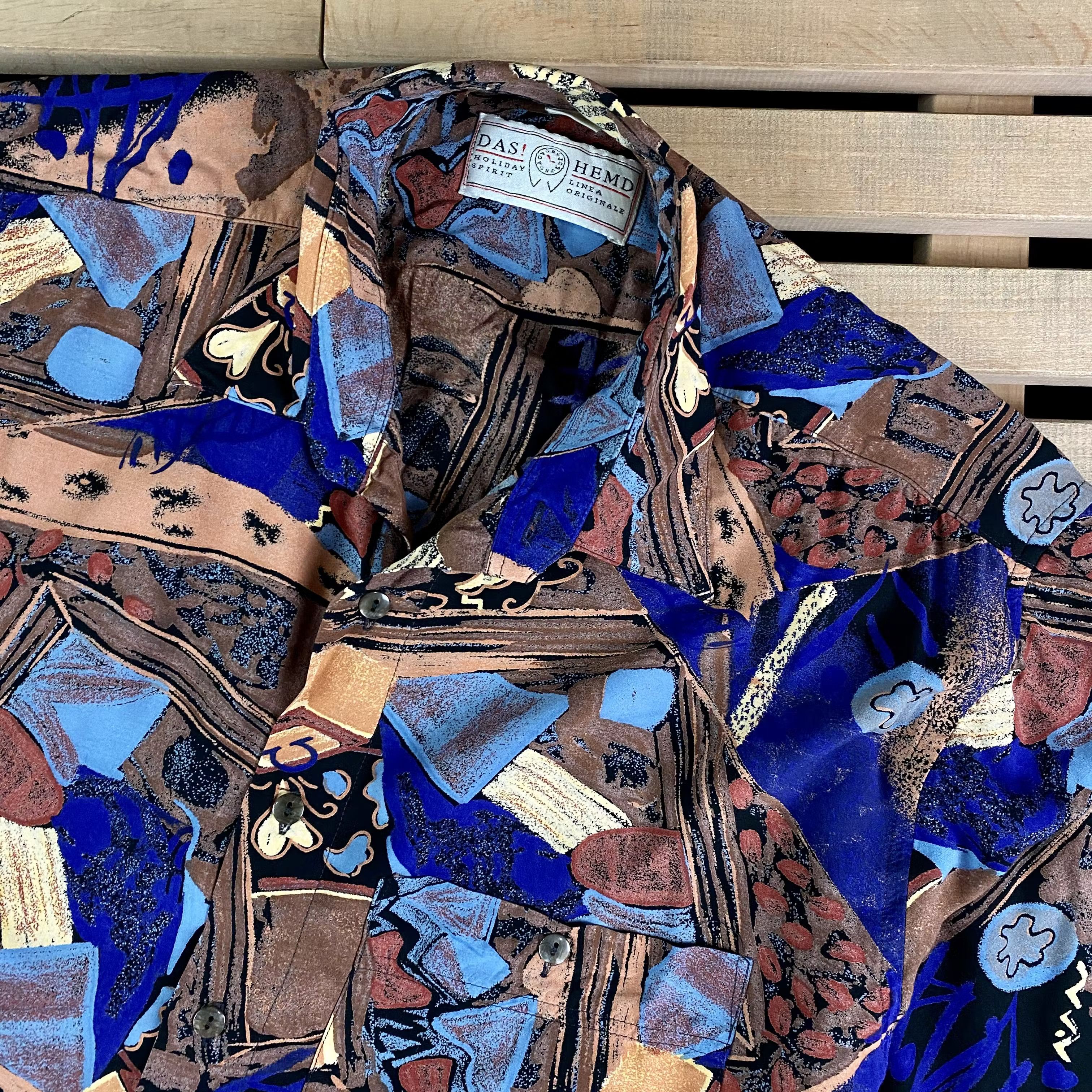 Vintage Men’s Crazy Hawaiian Shirt Das Hemd Vintage Size L-XL Size US L / EU 52-54 / 3 - 2 Thumbnail