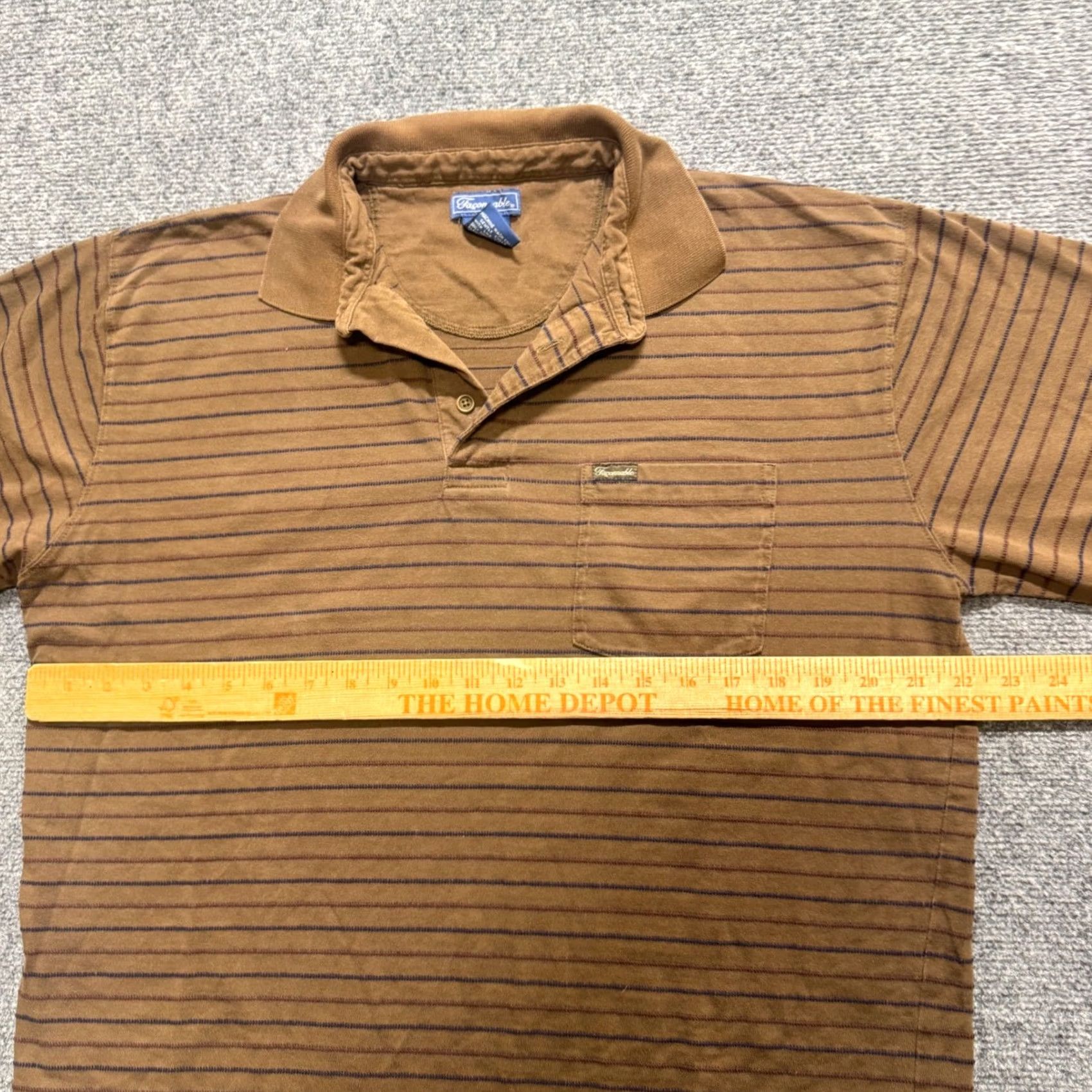 Faconnable VINTAGE Faconnable Collared Shirt Mens S Brown Striped 90s Y2K Mens S Brown Striped Shirt Size US S / EU 44-46 / 1 - 4 Thumbnail