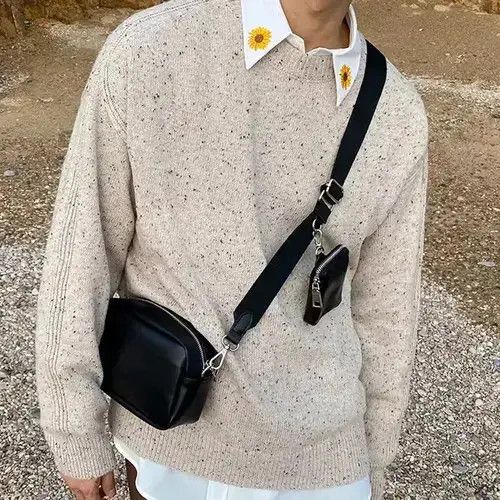 Vintage Black Crossbody Bag, Men's (Size 26)