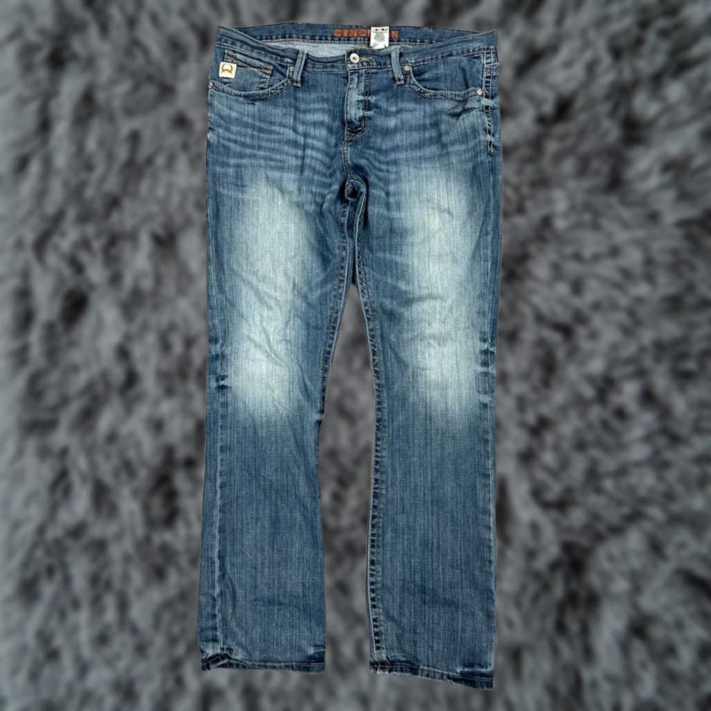 Vintage Cinch Ian Boot Cut Jeans - 35x34, Blue, Men, Regular, Bootcut, 99% Cotton 1% Spandex Size US 35 - 1 Thumbnail