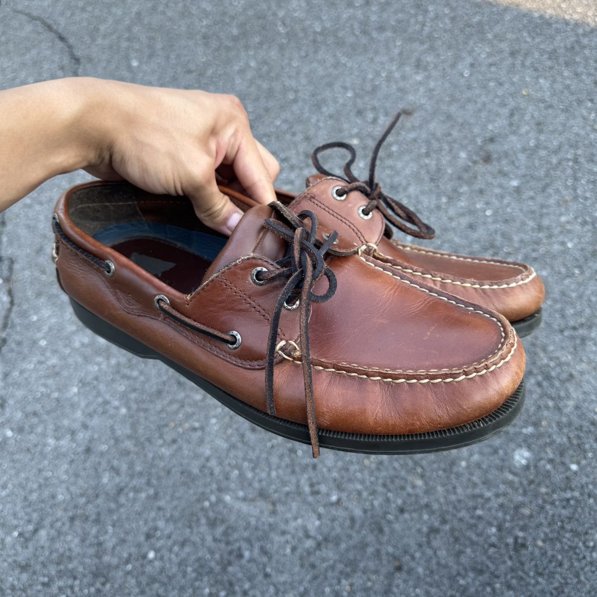 Vintage Dockers Leather Boat Shoes in Brown, Men's (Size 11.5)