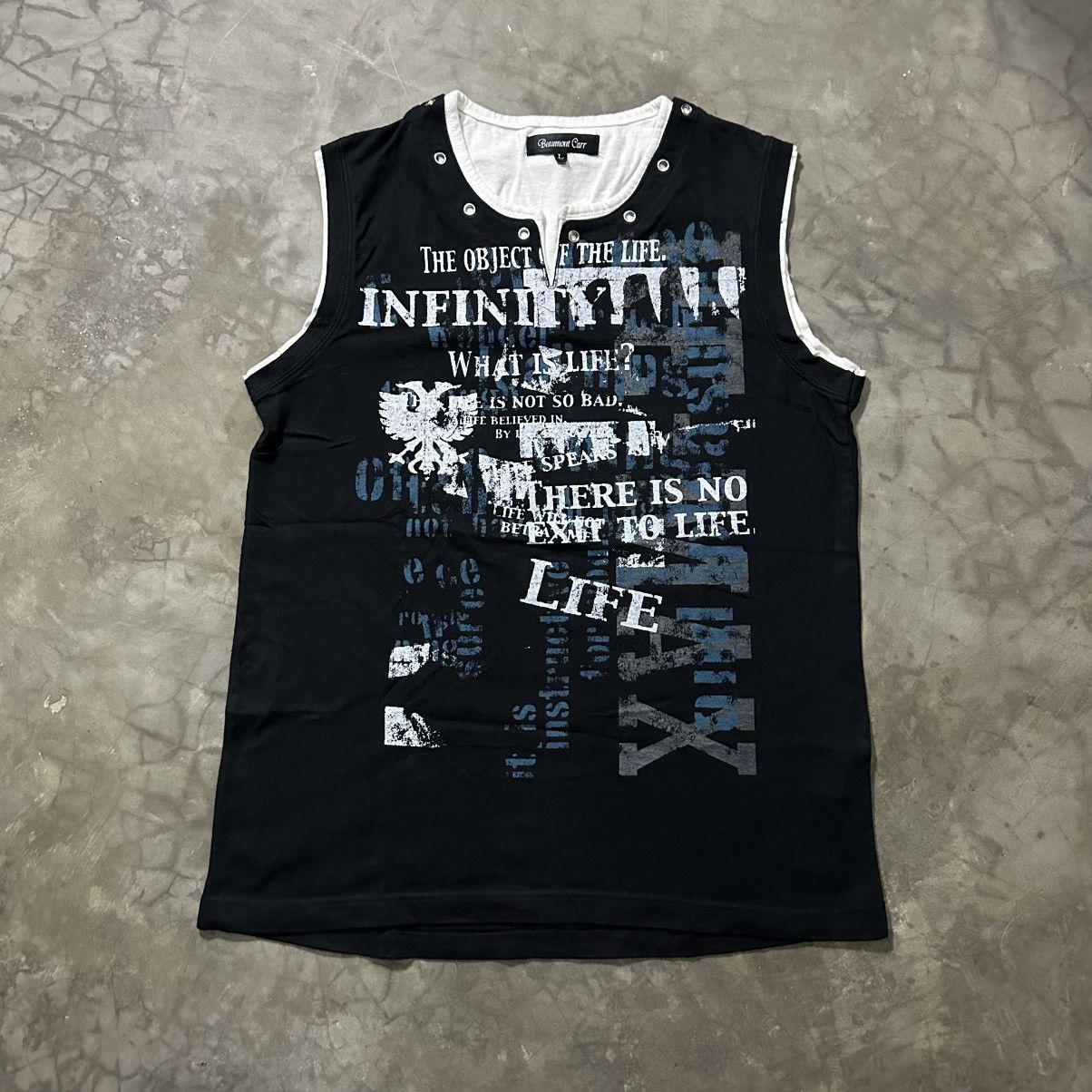 Japanese Brand JAPANESE BEAUMONT CARR POEM TANKTOP TSHIRT BONDAG PUNK STYLE Size US L / EU 52-54 / 3 - 11 Thumbnail
