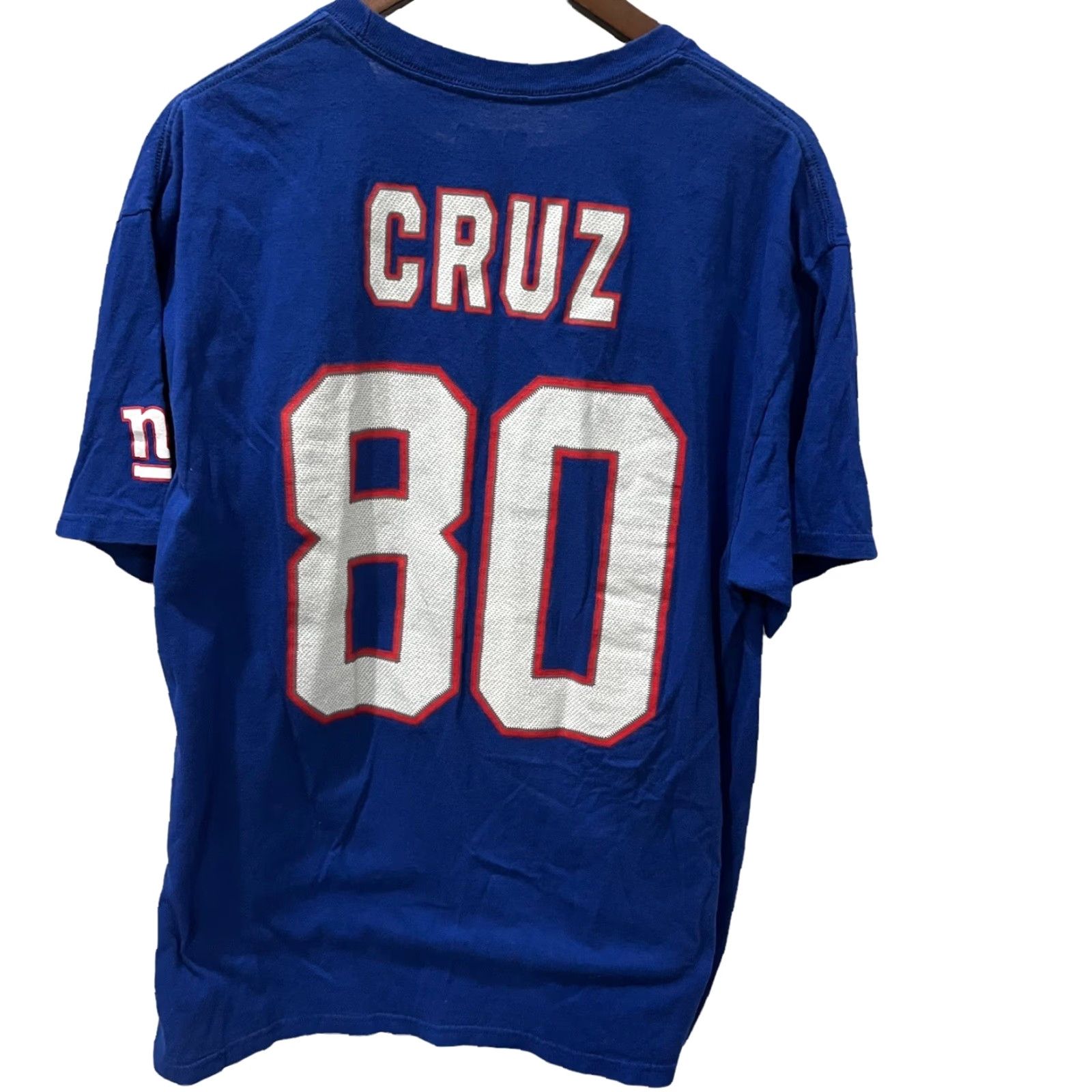 NFL NFL NY Giants #80 Cruz Mens Short Sleeve Shirt XL/X-Large Crew Neck T-Shirt Multicolor Sports Football Size US XL / EU 56 / 4 - 2 Thumbnail