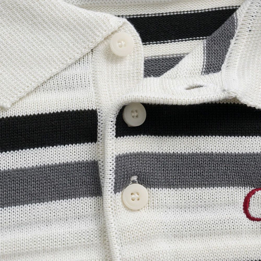 Vintage American retro men's street cotton striped lapel sweater Size US M / EU 48-50 / 2 - 3 Thumbnail