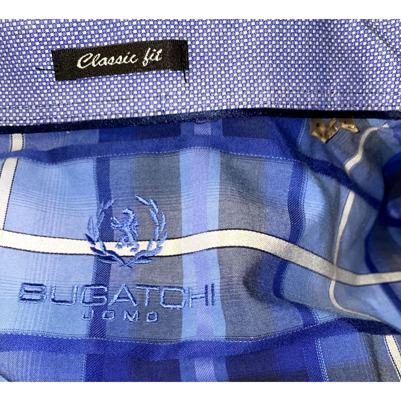 BUGATCHI Bugatchi Uomo Shirt Long Sleeve Blue Plaid L Mens Button-Up Collar-Down Button-Up Regular Cotton Size US L / EU 52-54 / 3 - 6 Thumbnail