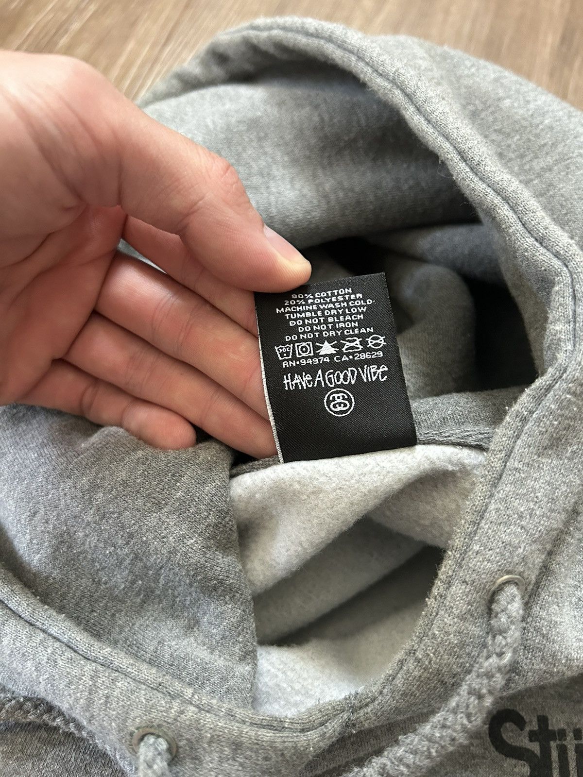 Stussy Stussy 8 Ball Script Hoodie Heather Grey XL 2013 Size US XL / EU 56 / 4 - 7 Thumbnail