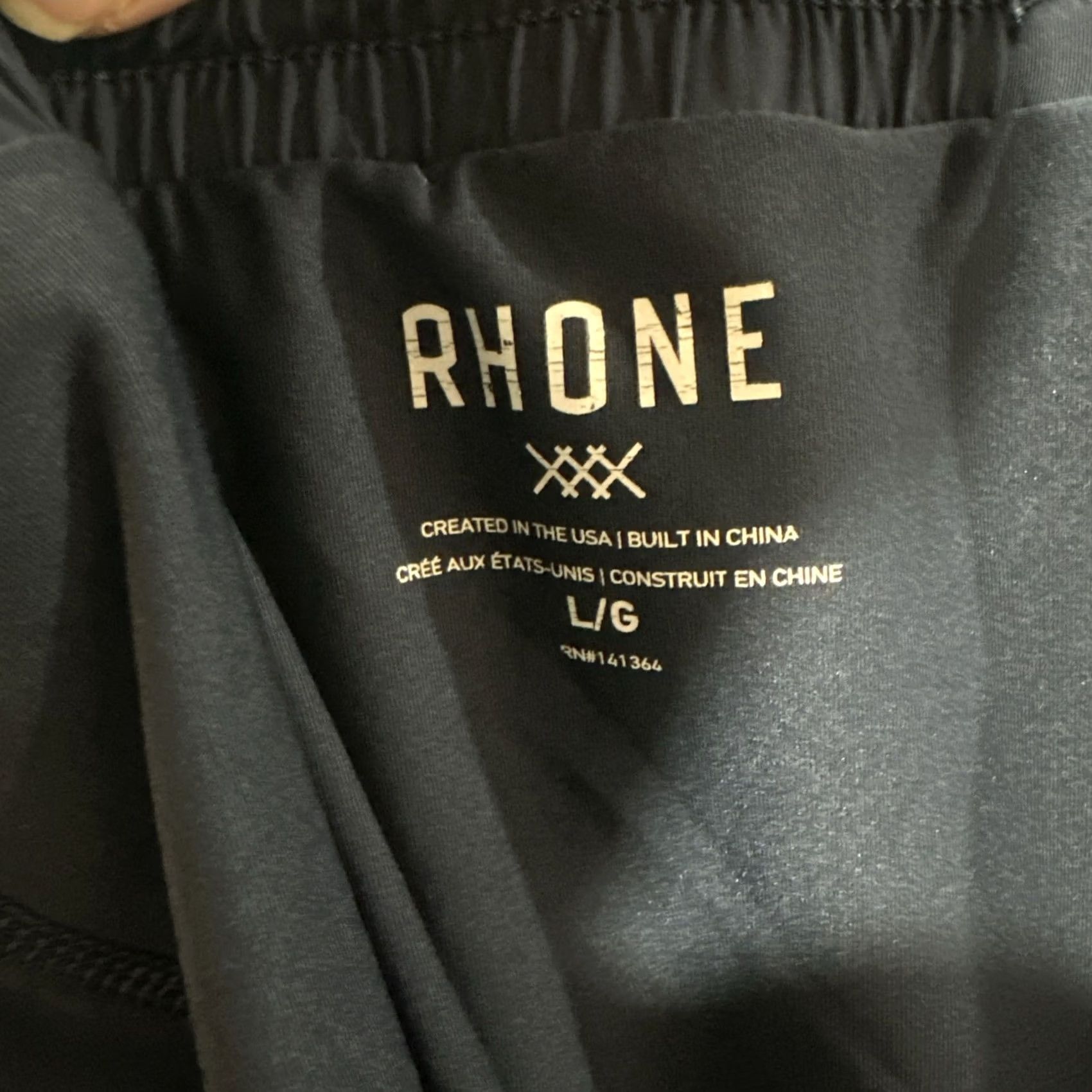 Rhone Rhone Shorts Men's L Blue Performance Athletic Drawstring Zip Pocket Black Lined Size US 33 - 3 Thumbnail