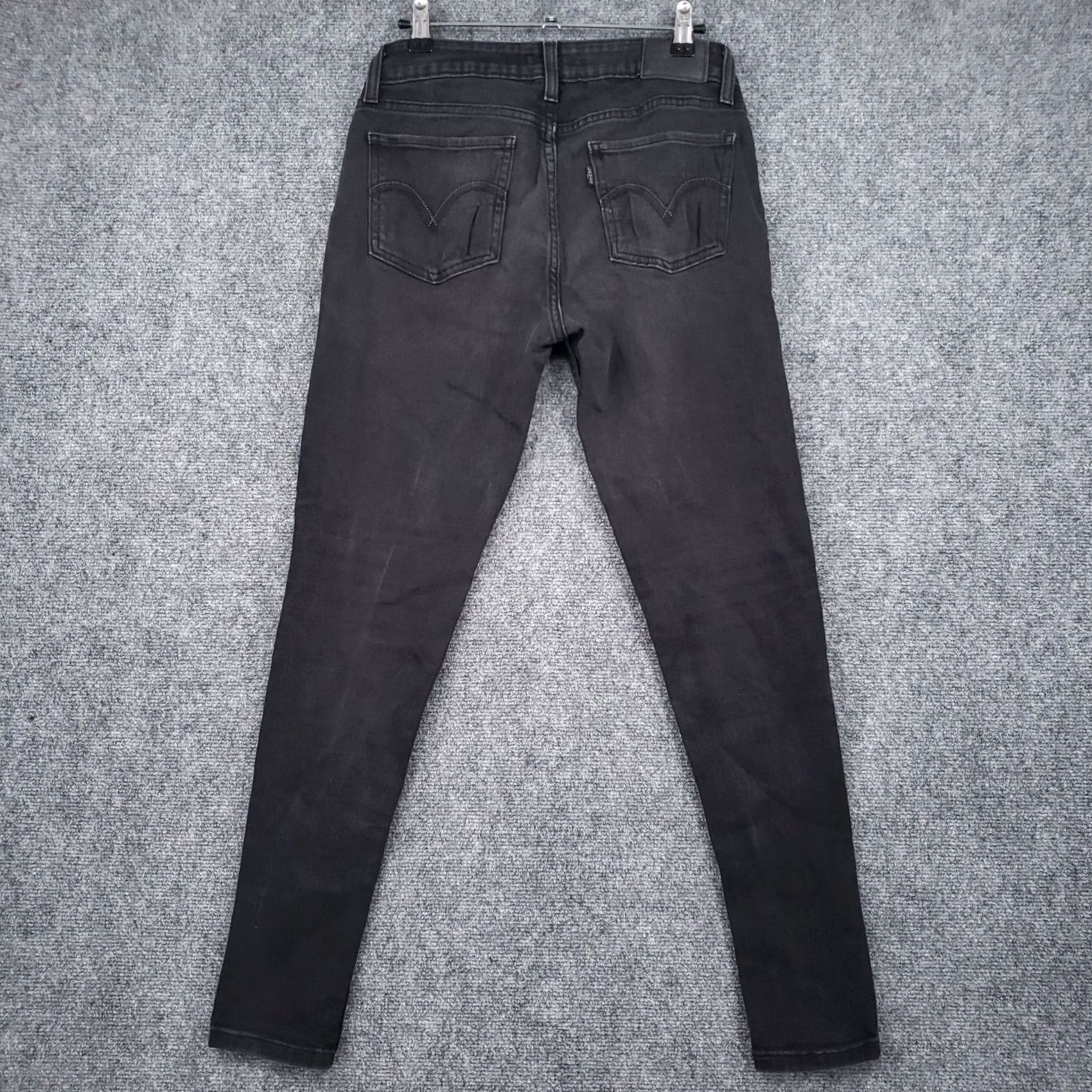 Levi's Levi's 535 Jeans Womens Black Super Skinny Mid Rise Dark Wash Denim Zip Fly 29x28 Size 29" - 2 Thumbnail