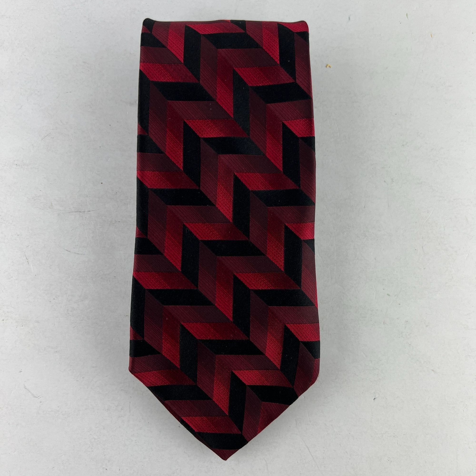 Arrow Arrow Red Geometric Necktie Tie 100% Imported Silk Size ONE SIZE - 2 Thumbnail
