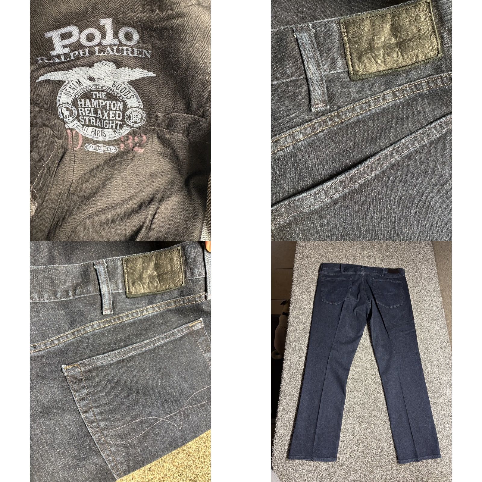 Polo Ralph Lauren VINTAGE Polo Ralph Lauren Hampton Jeans Mens 40x32 Relaxed Fit Straight Dark Wash Size US L / EU 52-54 / 3 - 9 Thumbnail