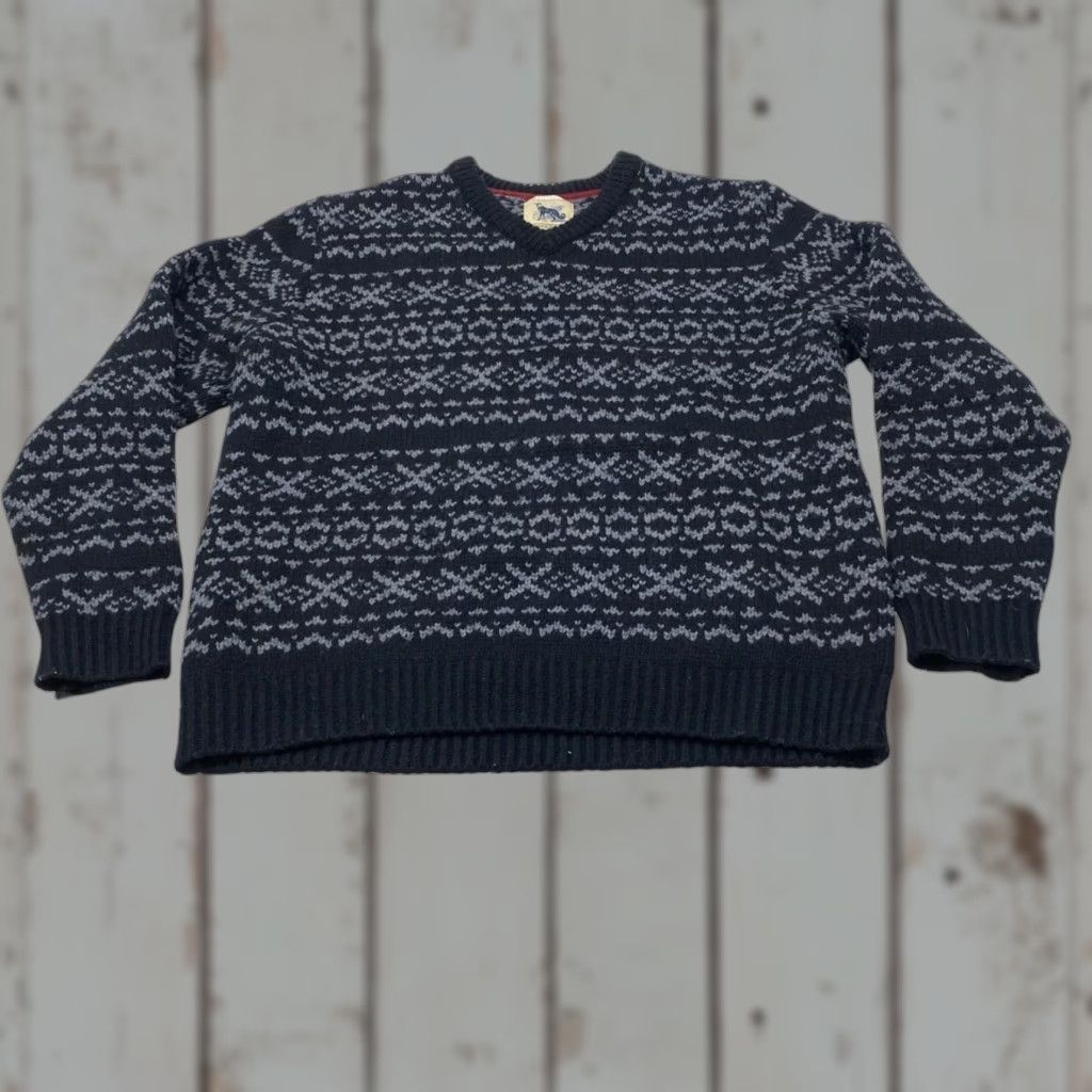 Vintage VINTAGE Refectory Sweater Mens Large Black Lambs Wool Fair Isle Nordic Icelandic 7573 Size US L / EU 52-54 / 3 - 1 Thumbnail