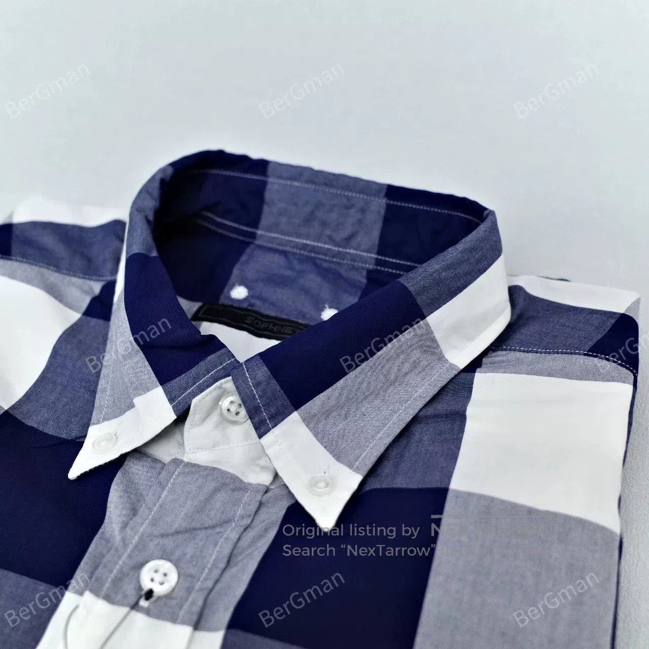 Sophnet. Sophnet Blue Check Camo Patchwork Shirt. Size US L / EU 52-54 / 3 - 9 Thumbnail
