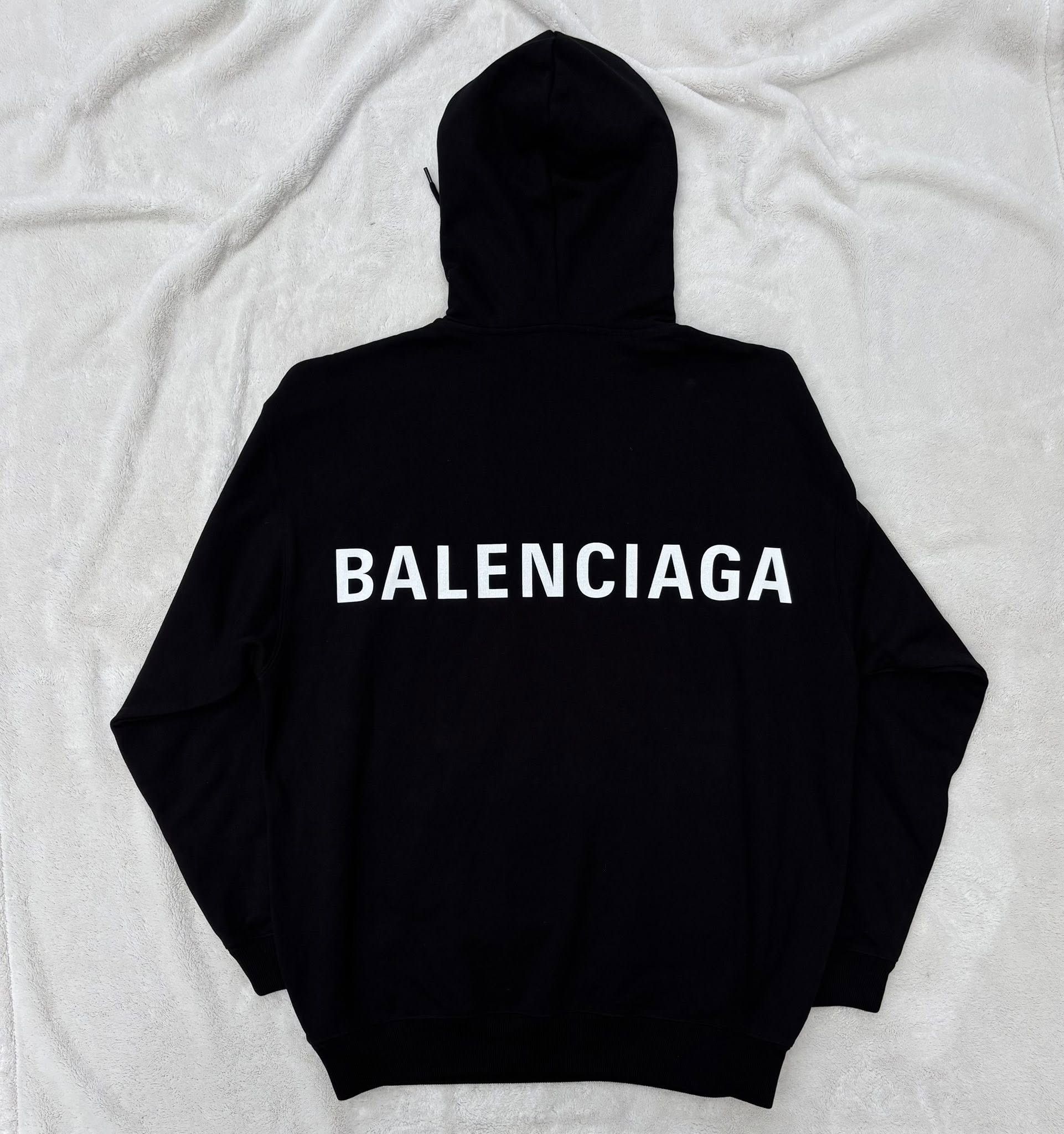 Balenciaga Balenciaga Black/White Classic Back Logo Hoodie Size US M / EU 48-50 / 2 - 1 Thumbnail